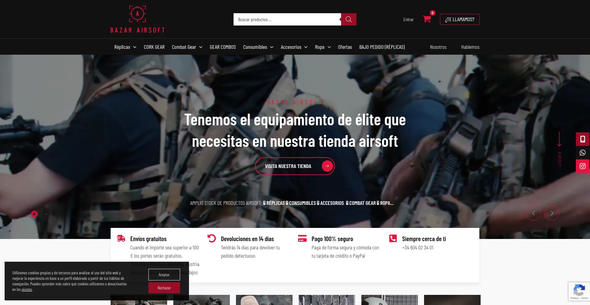 Website screenshot of Bazarairsoft.com