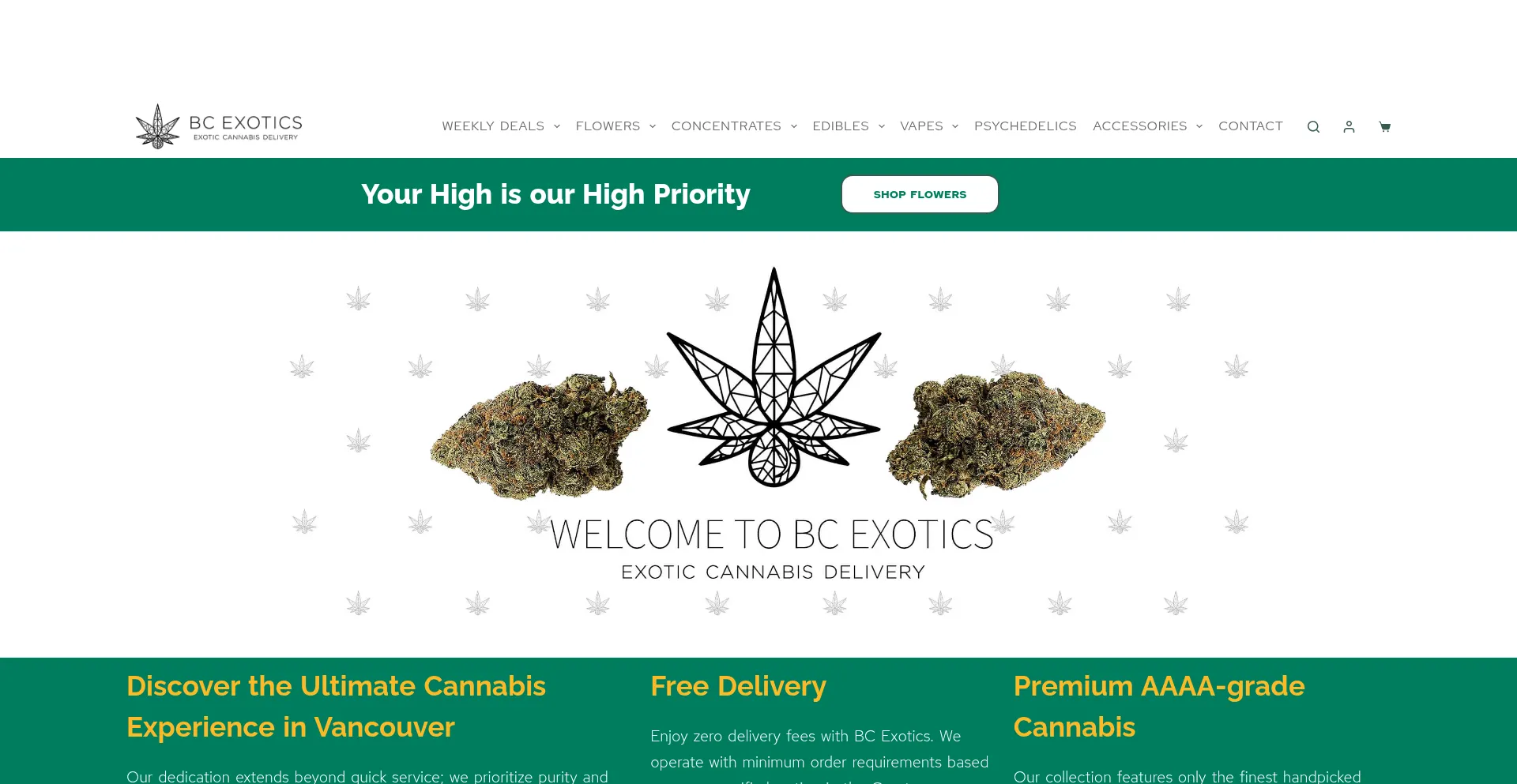 Website screenshot of Bcexotics.co