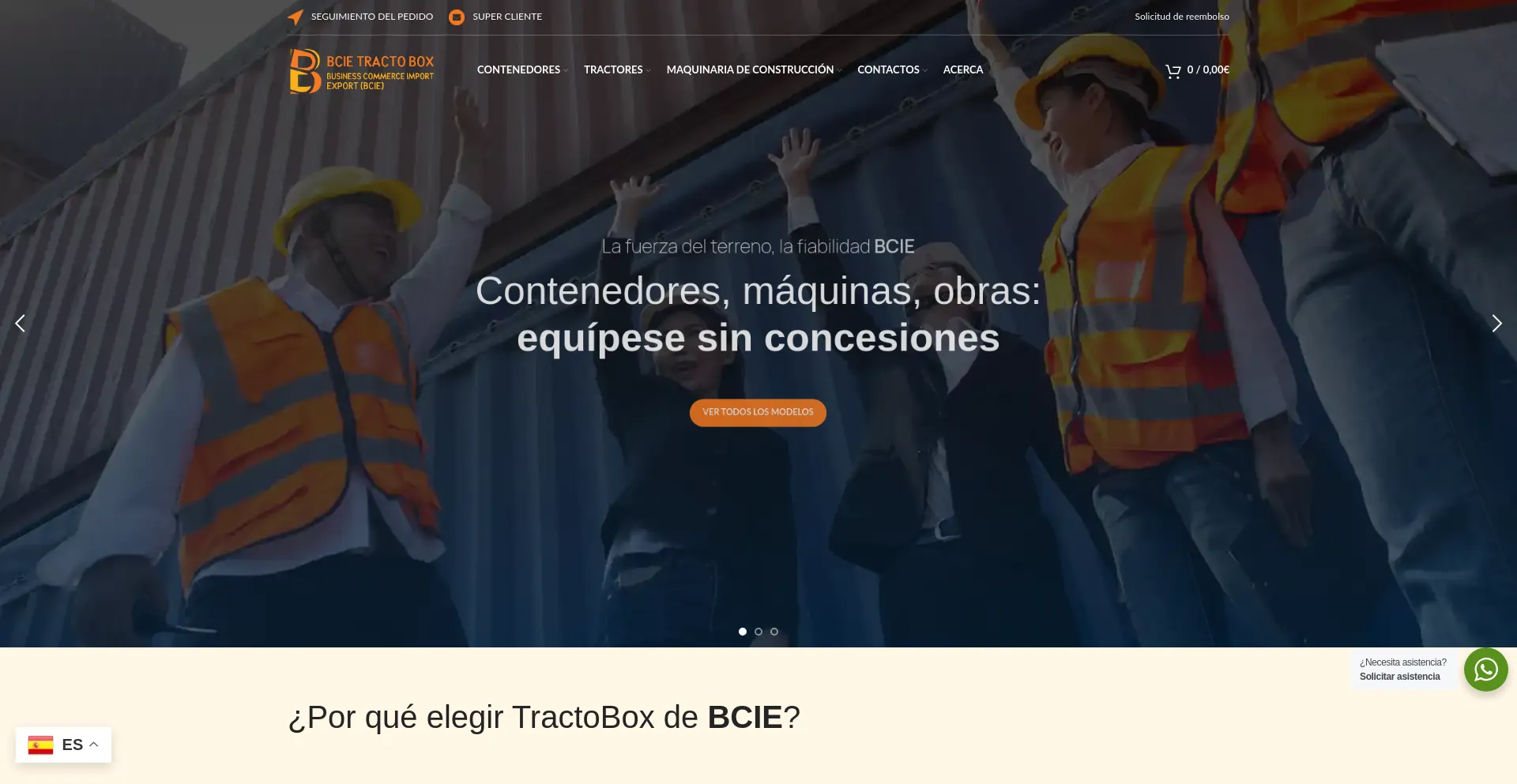 Website screenshot of Bcietractobox.com