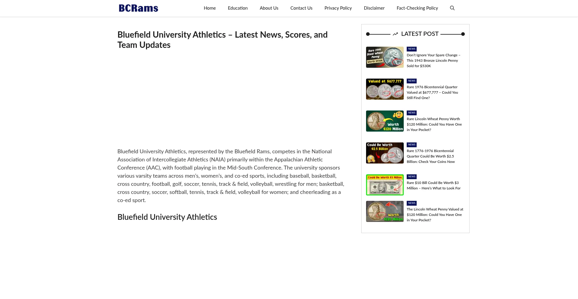 Website screenshot of Bcrams.com