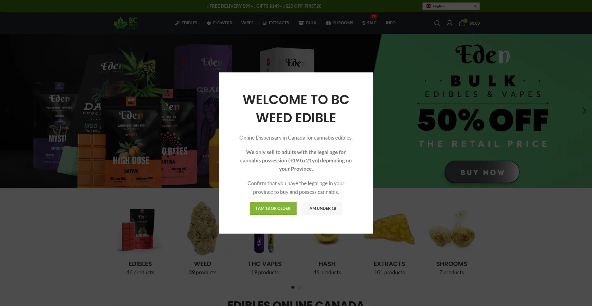 Bcweededible.net Screenshot