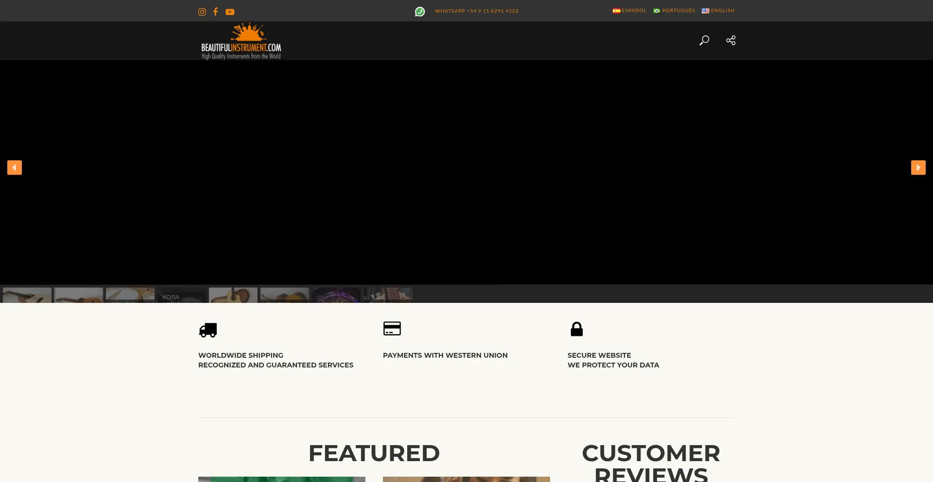 Website screenshot of Beautifulinstrument.com