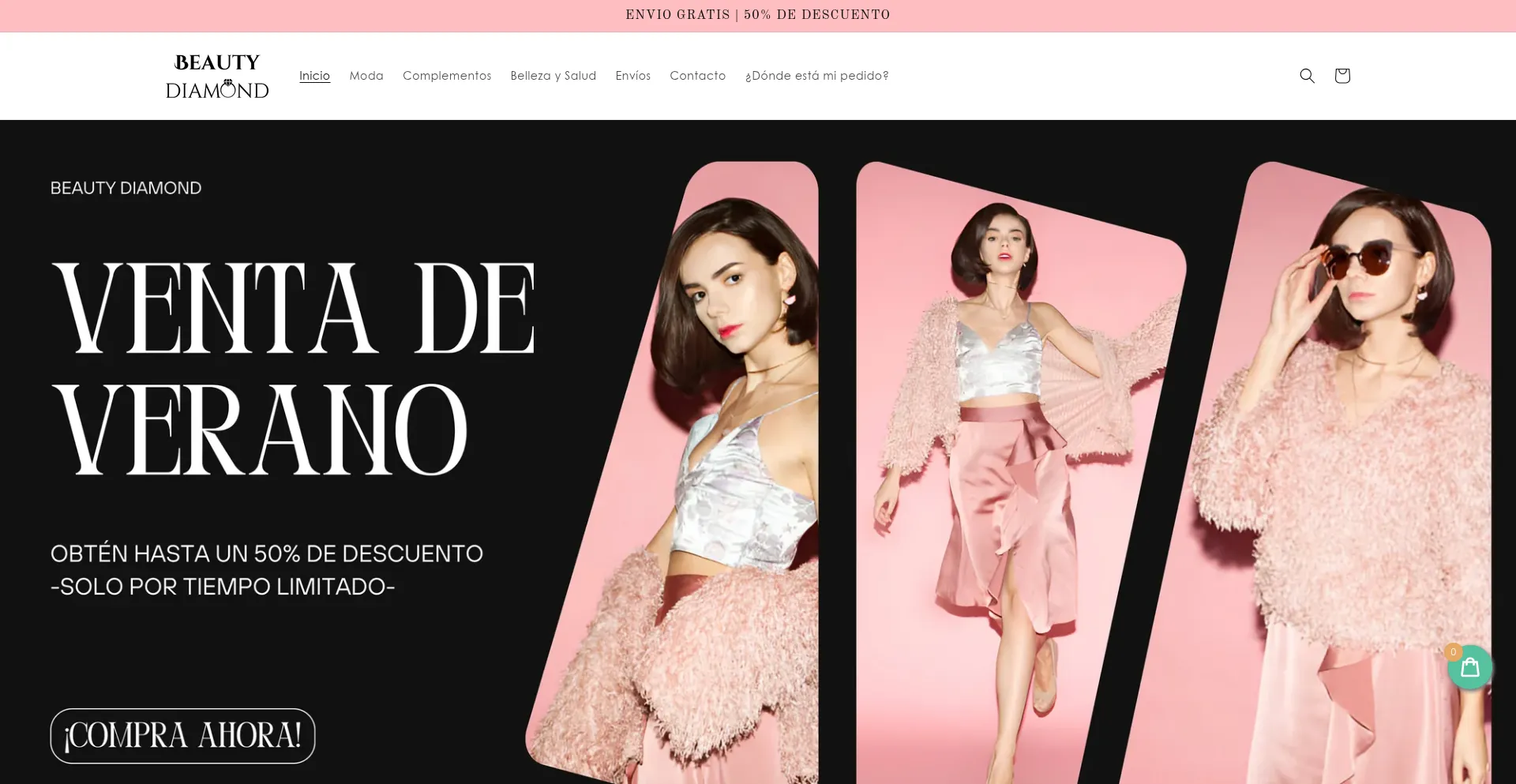 Website screenshot of Beautydiamond.es