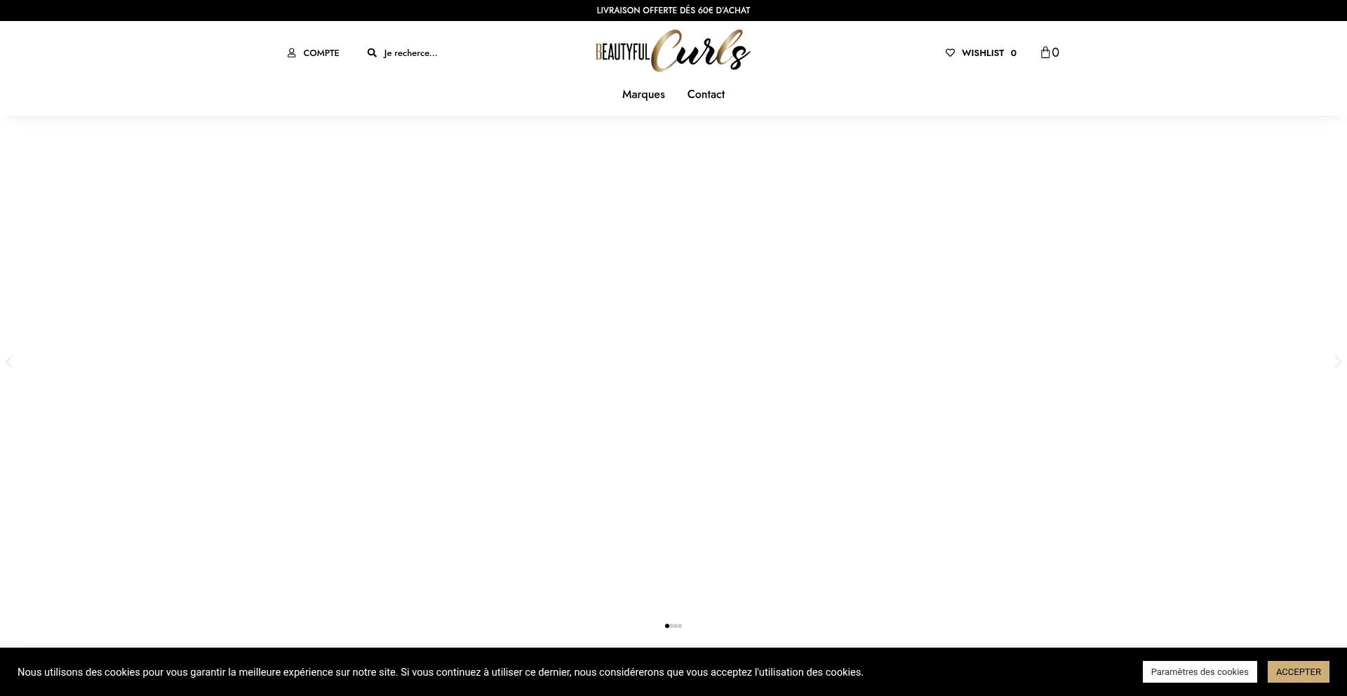 Website screenshot of Beautyfulcurls.com