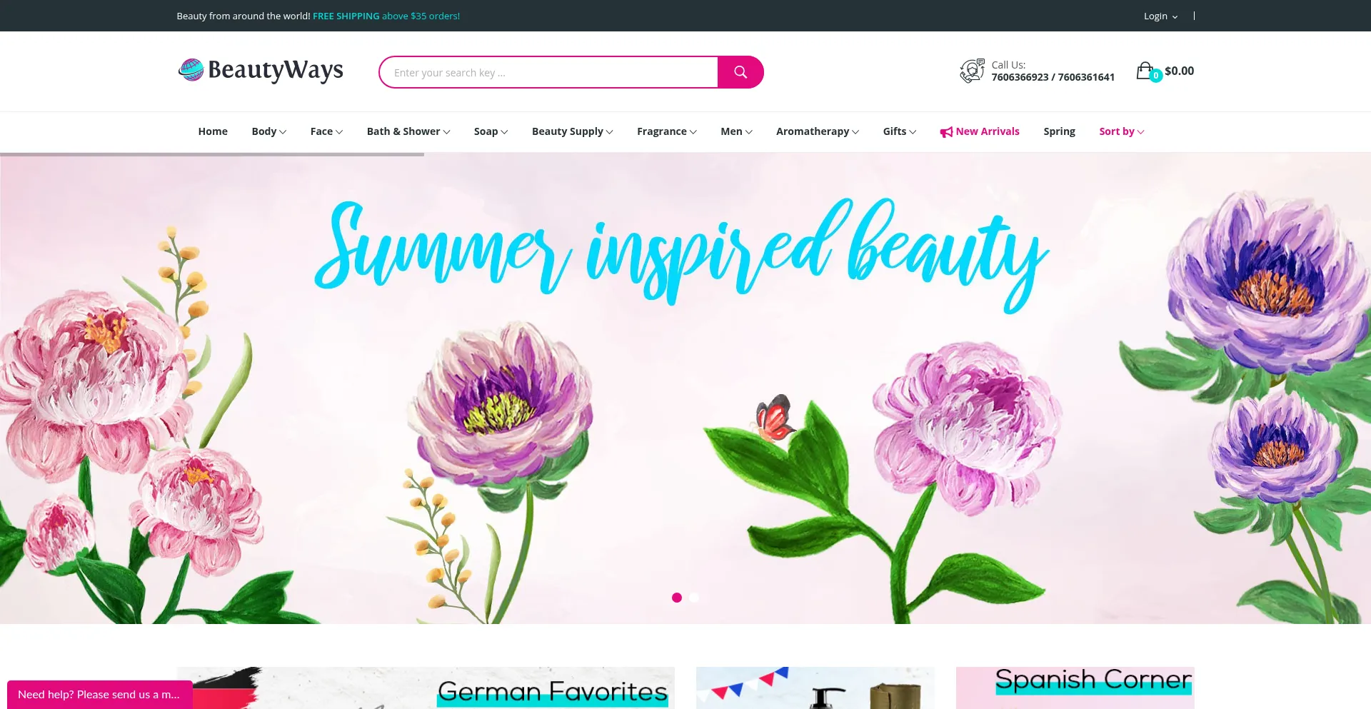 Website screenshot of Beautyways.com