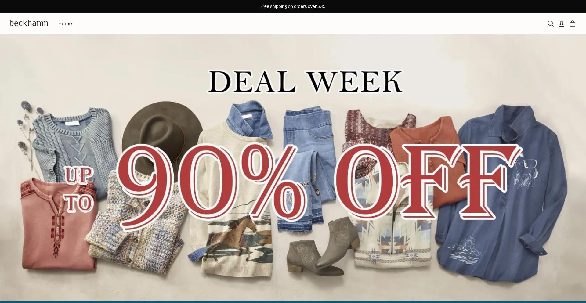 Website screenshot of Beckhamn.shop
