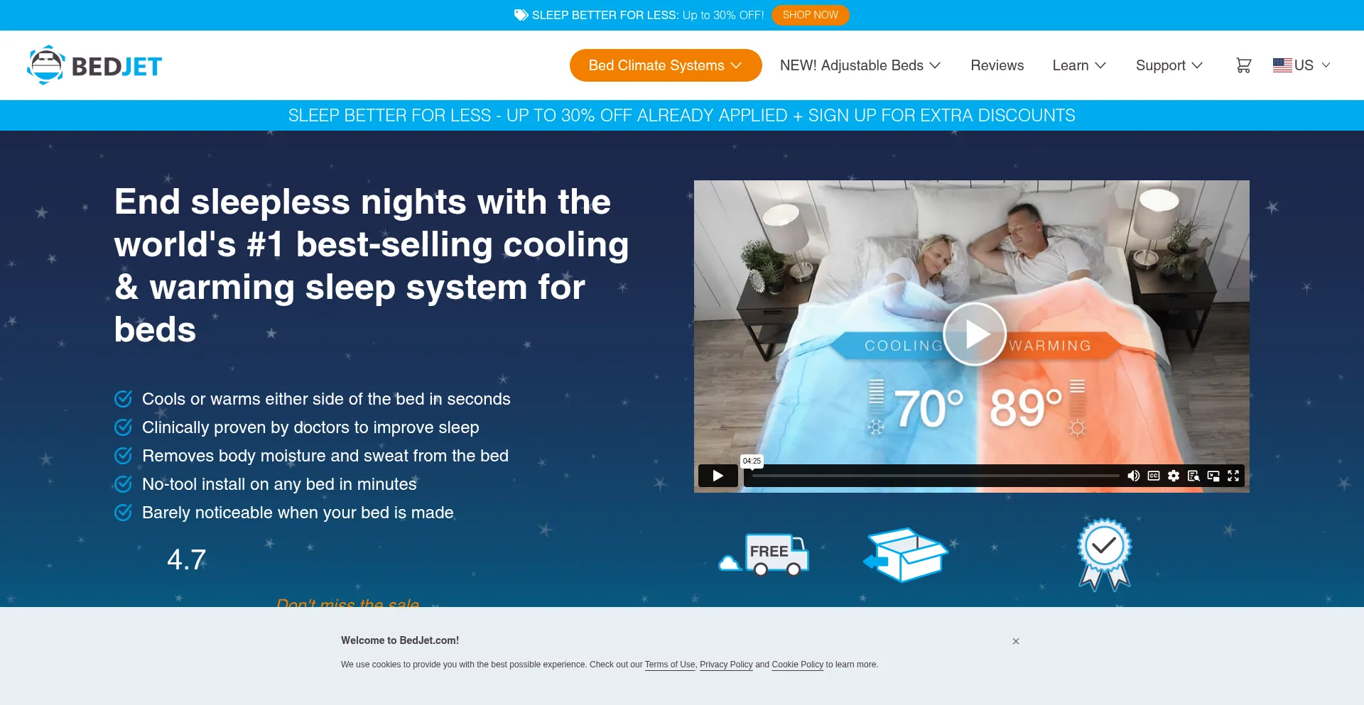 Bedjet.com Screenshot