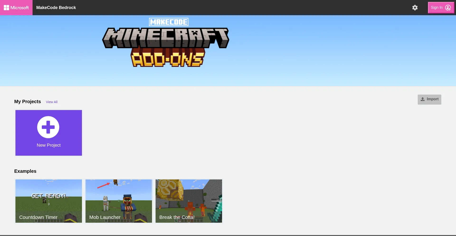 Bedrock.makecode.com