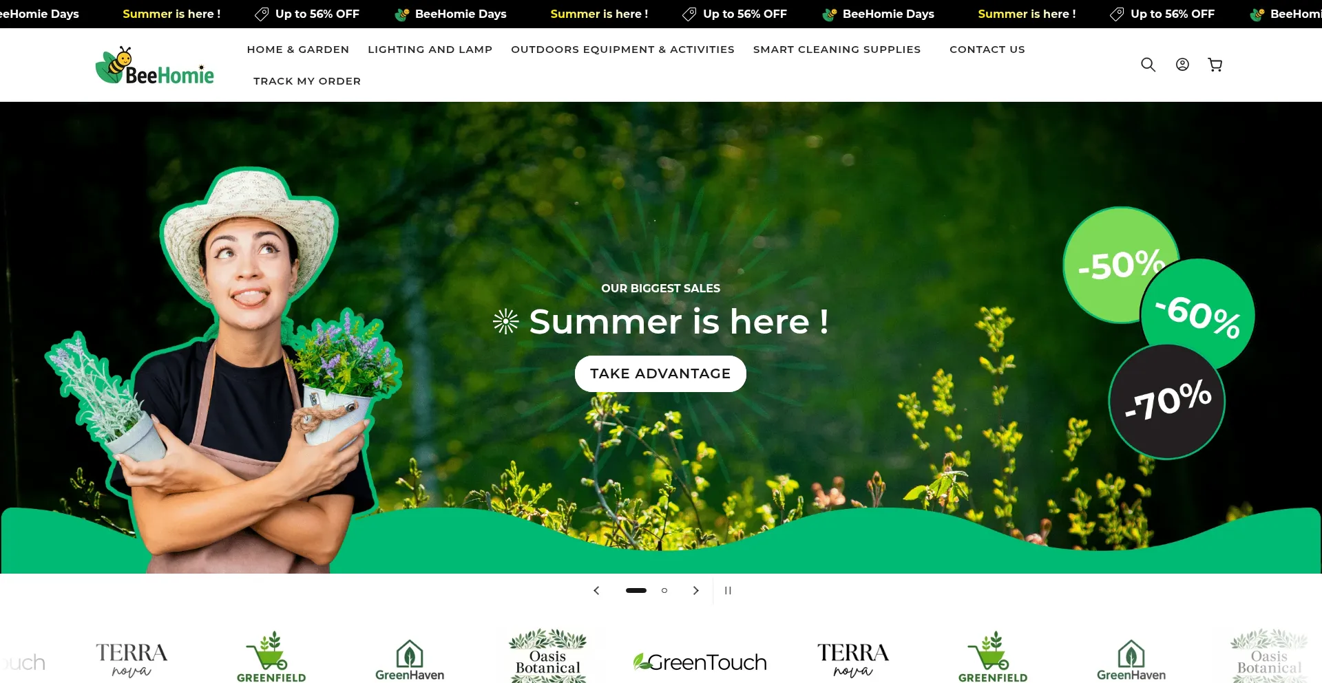 Website screenshot of Beehomie.com