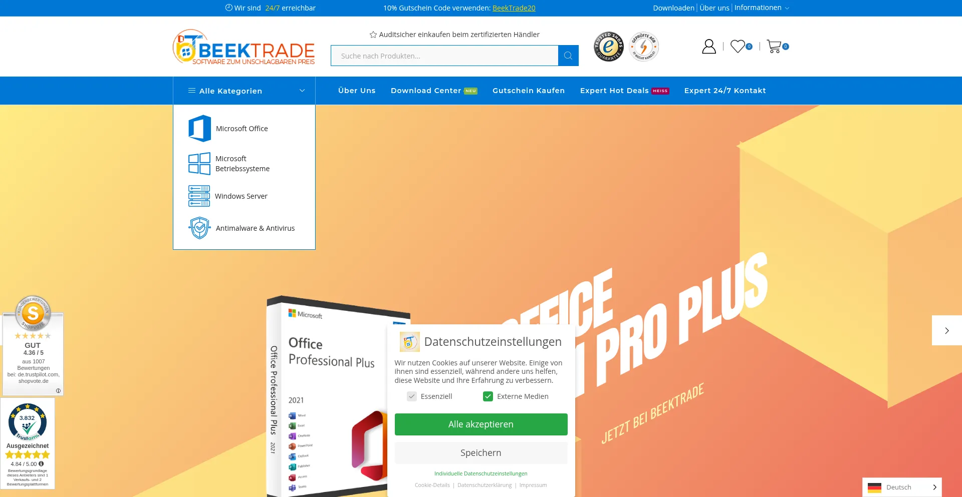 Beek-trade.de Screenshot