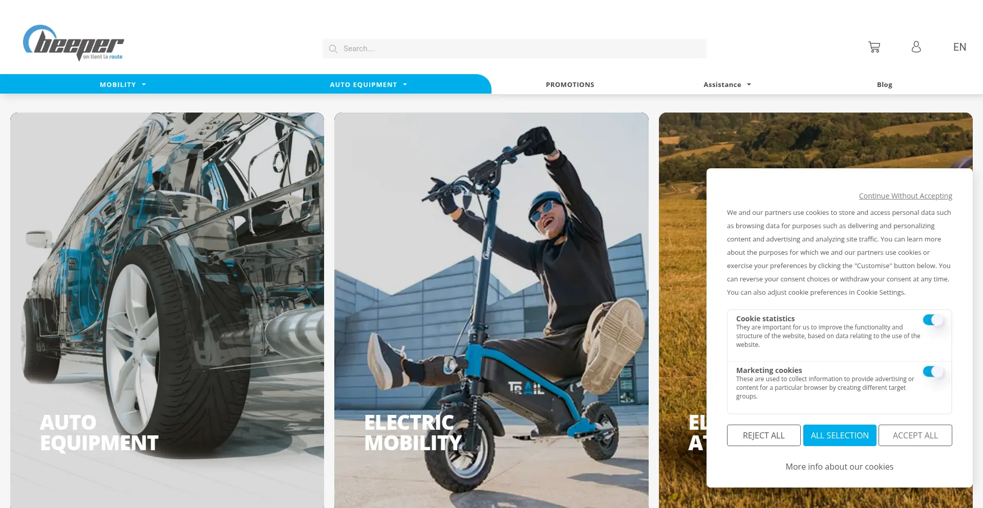Website screenshot of Beeper.fr