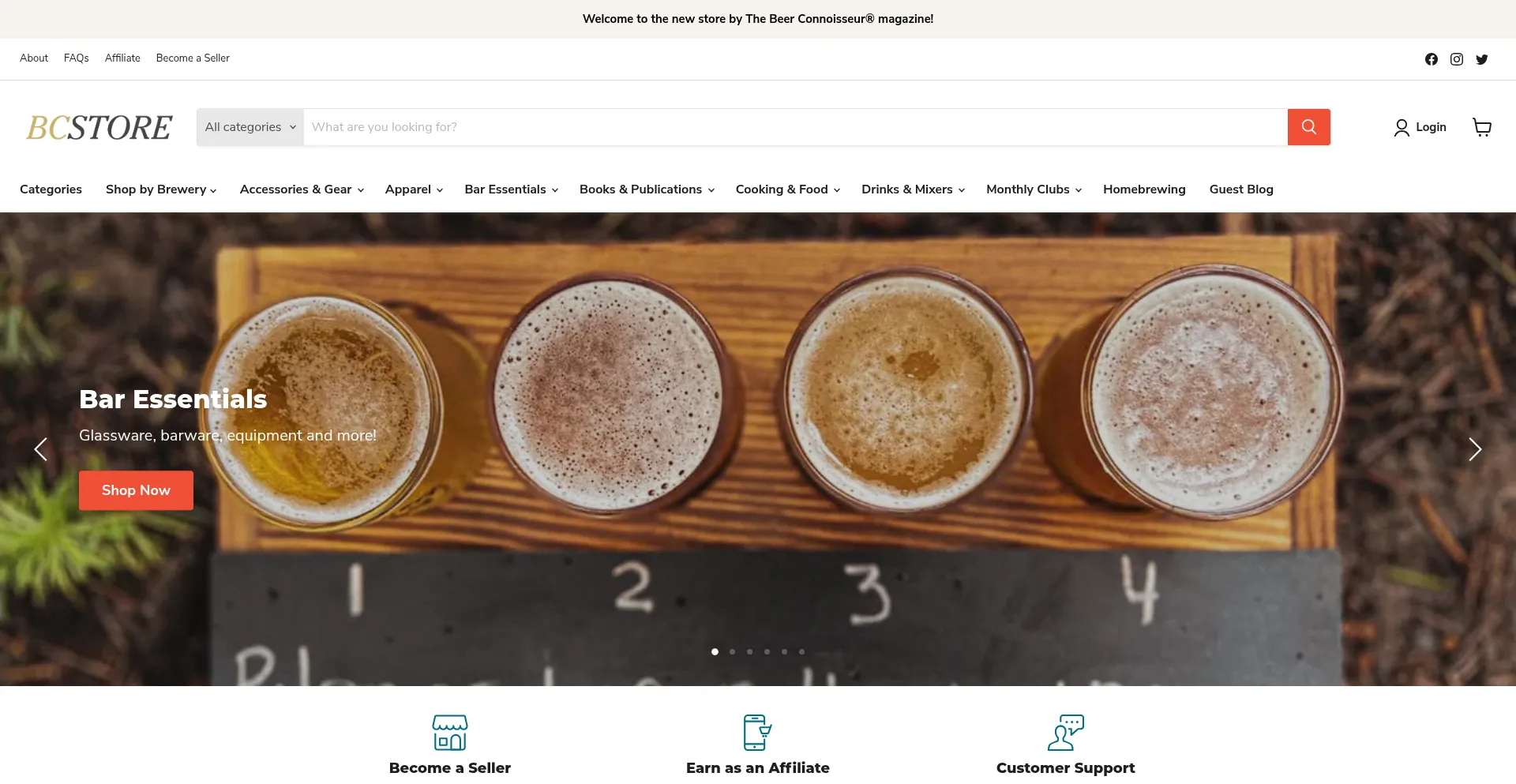 Website screenshot of Beerconnoisseurstore.com
