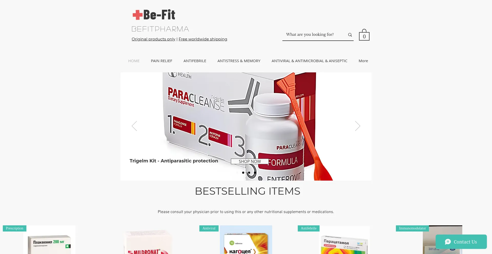 Website screenshot of Befitpharma.com