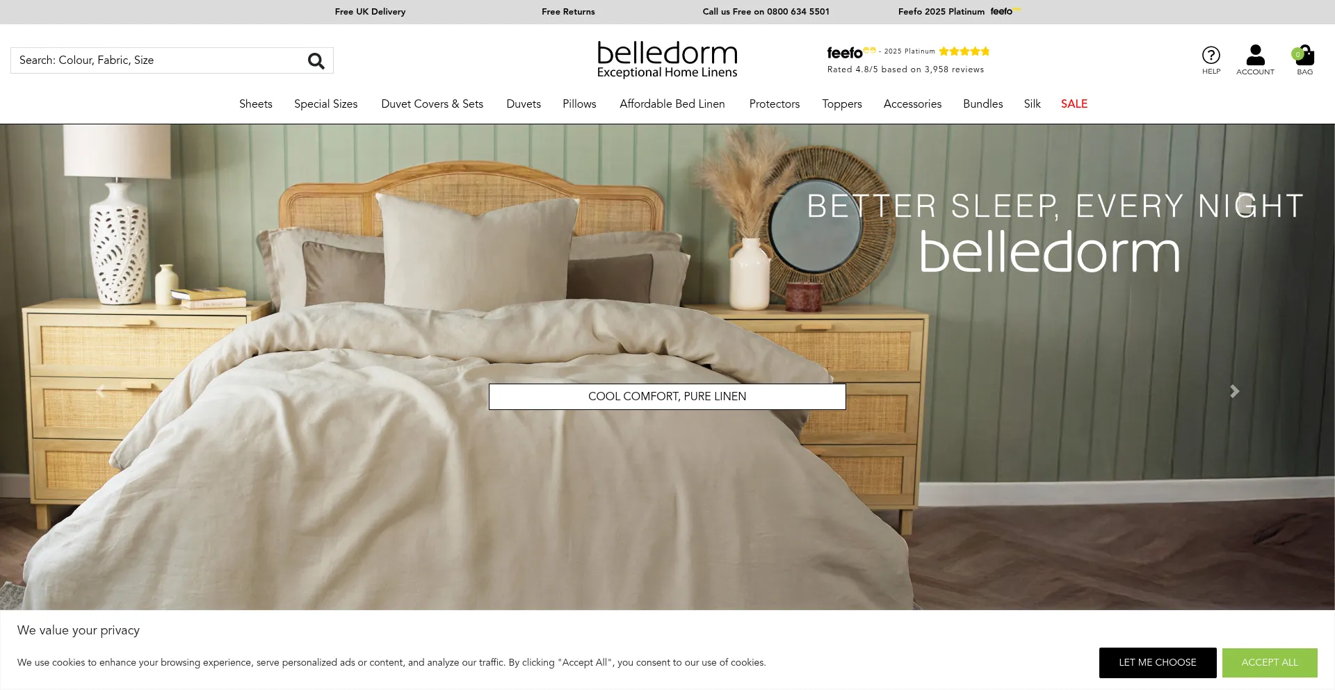 Website screenshot of Belledorm.co.uk