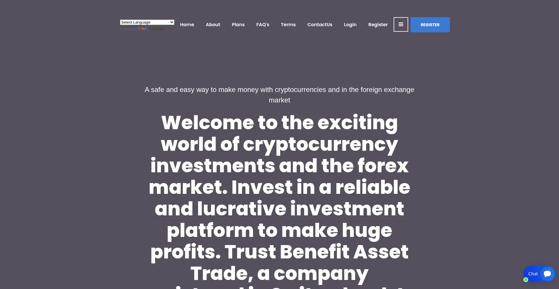 Website screenshot of Benefitsassets-trade.com