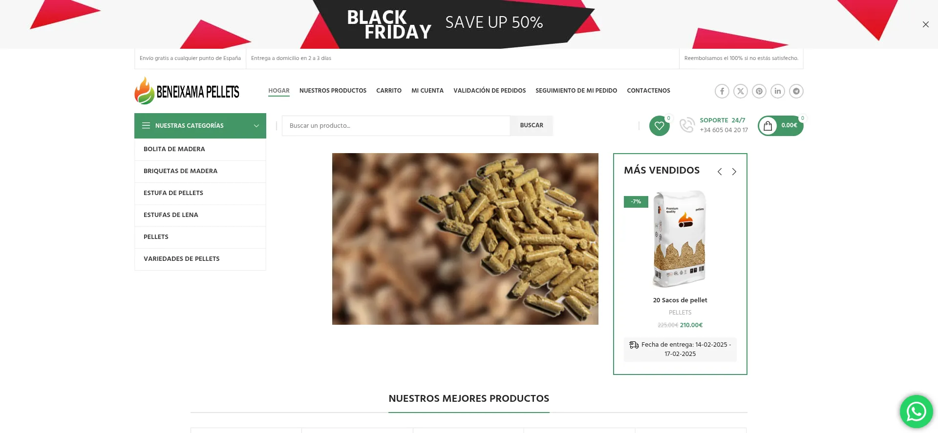 Website screenshot of Beneixama-pellets.com