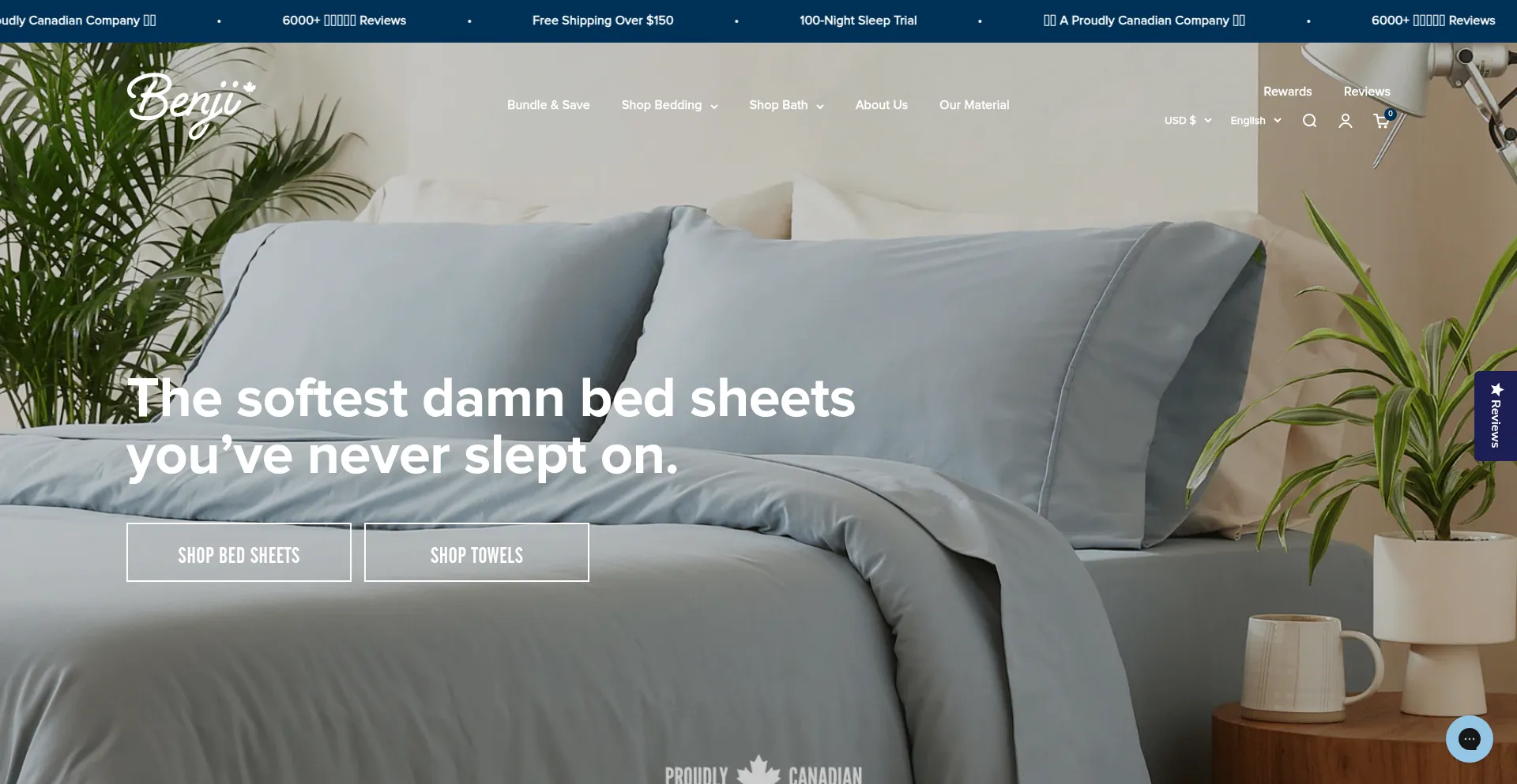 Website screenshot of Benjisleep.com