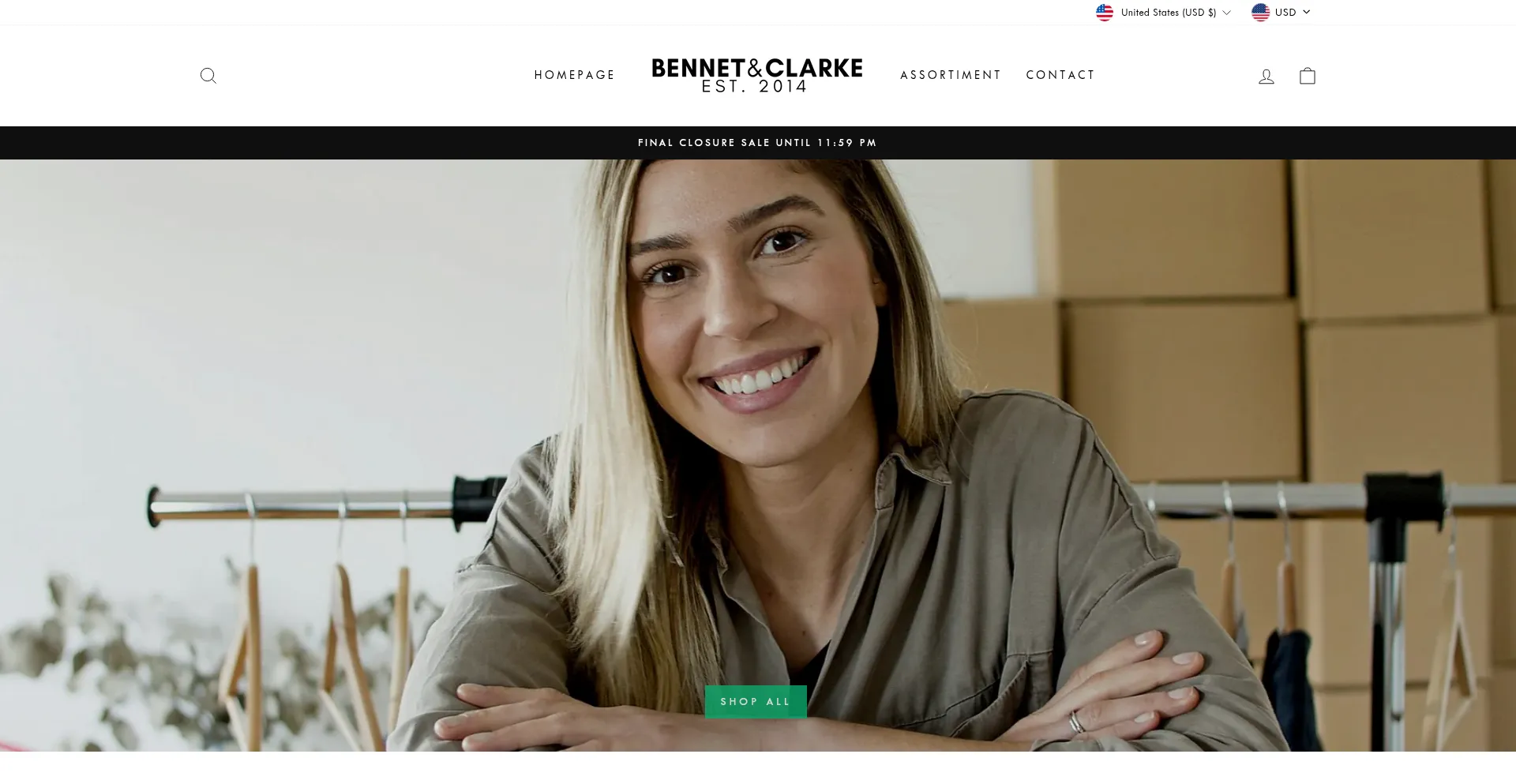 Website screenshot of Bennet-clarke.com
