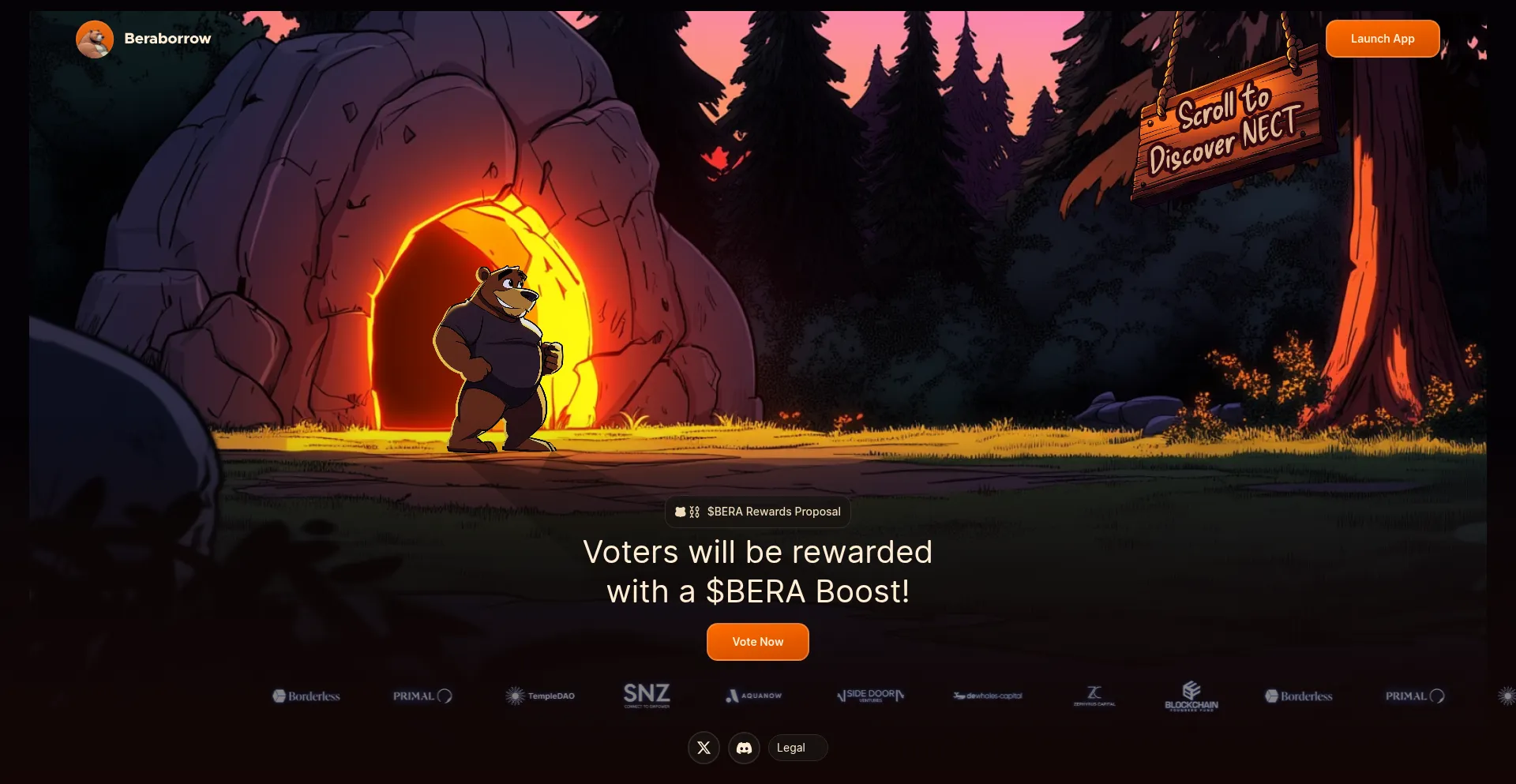 Website screenshot of Beraborrow.claims