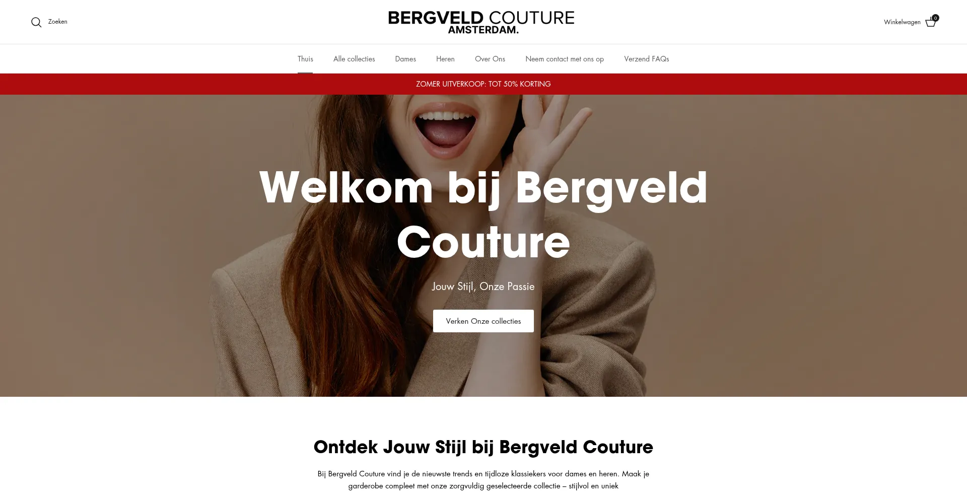 Website screenshot of Bergveld-couture.com