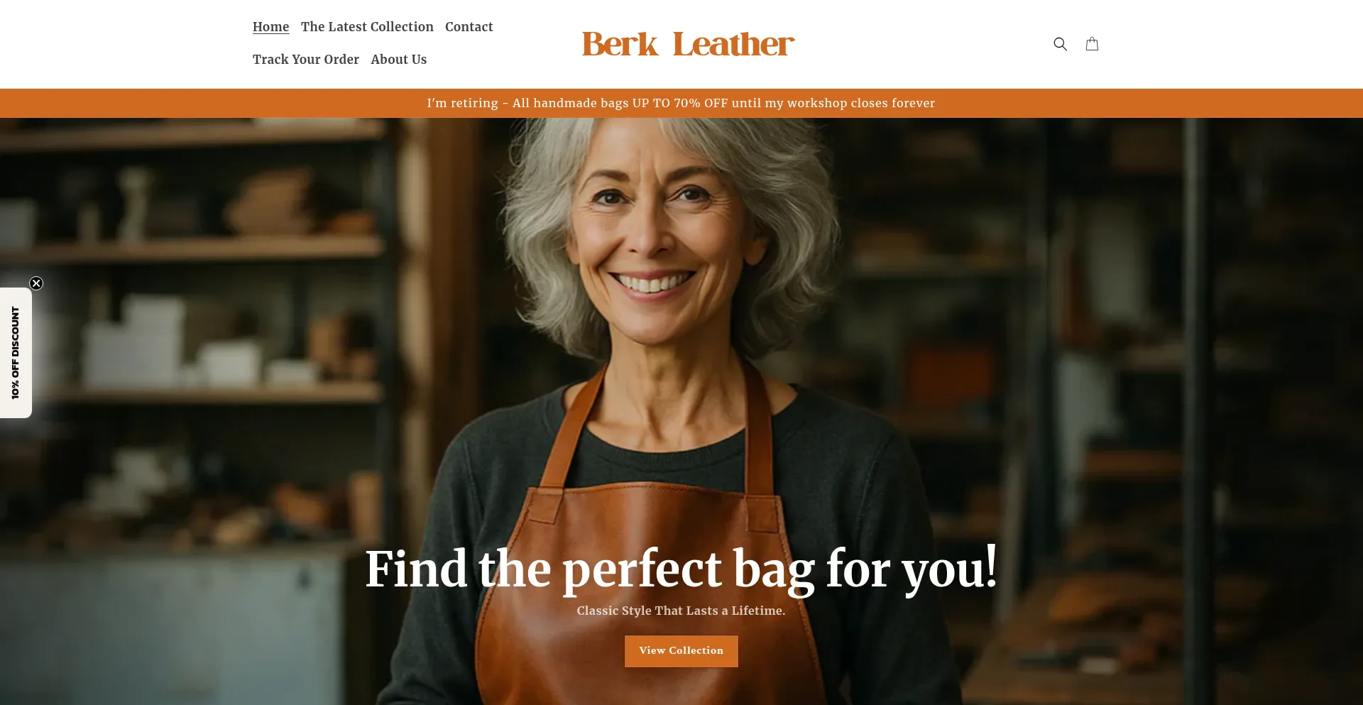 Berkleather.com Screenshot