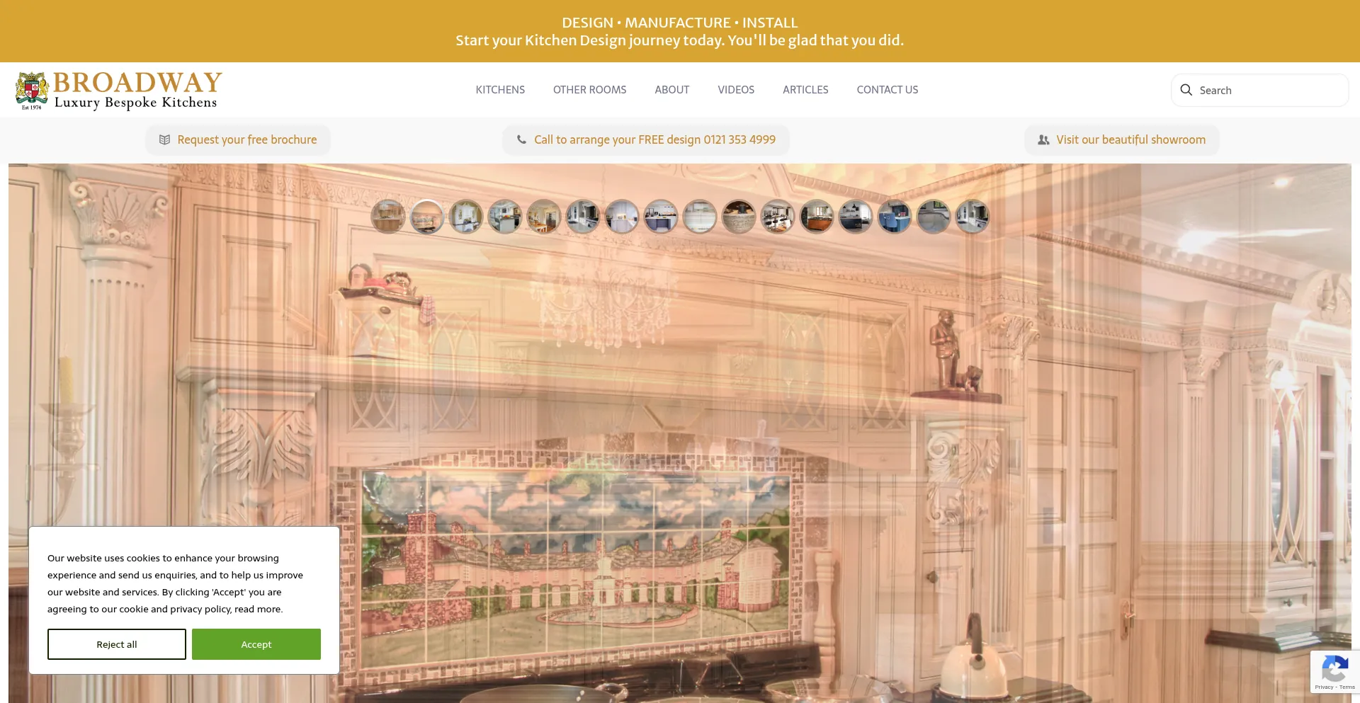 Website screenshot of Bespokekitchensbybroadway.co.uk