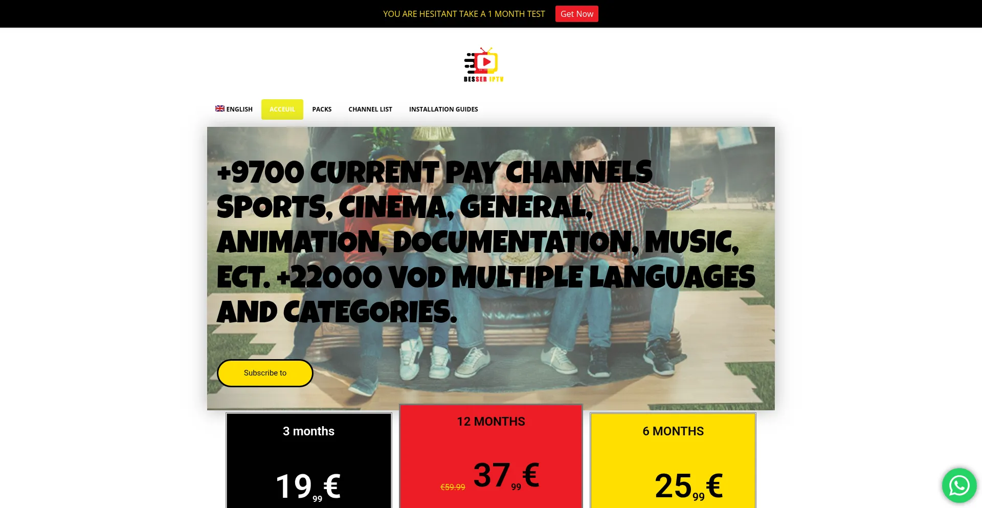 Website screenshot of Besseriptv.vip