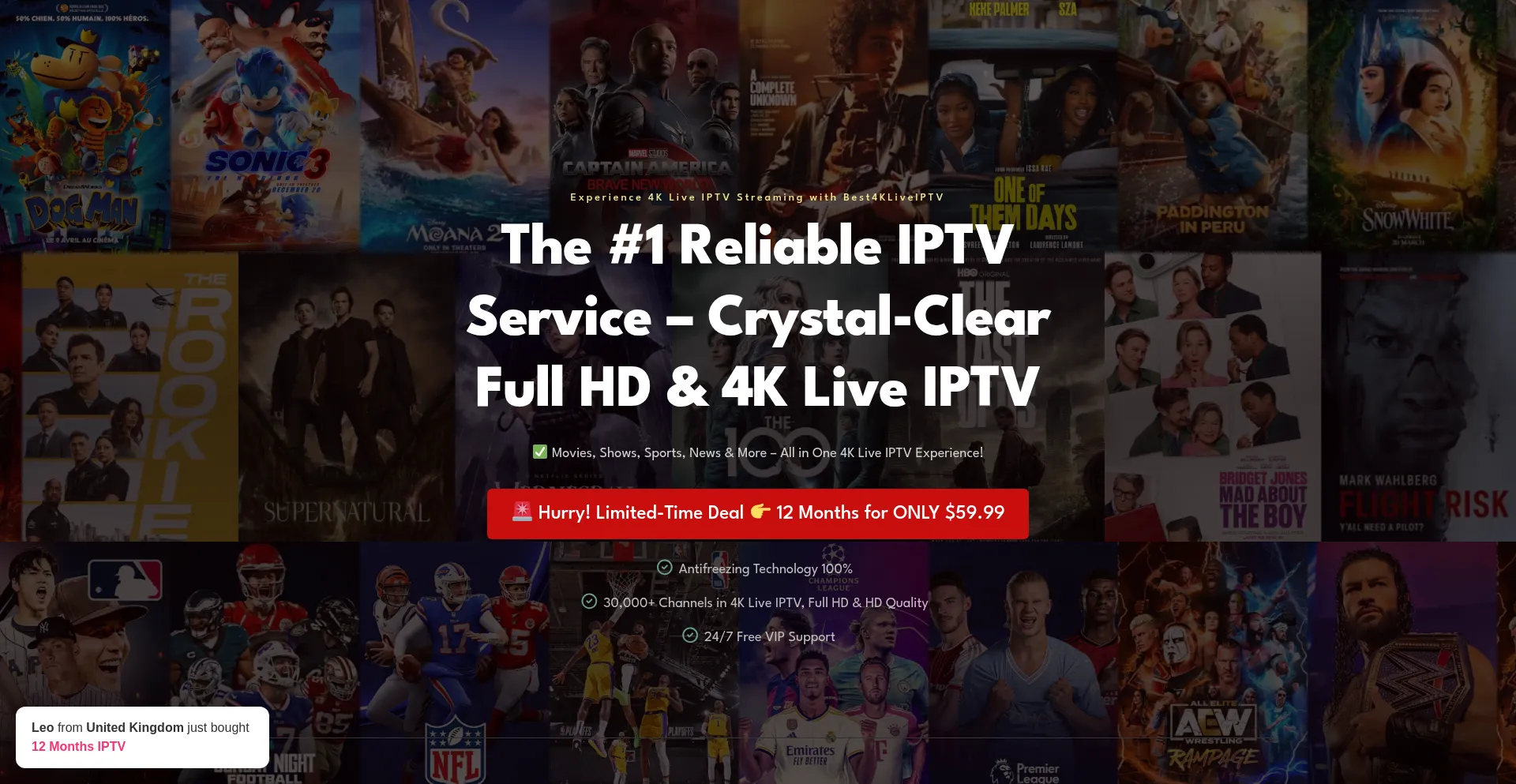 Website screenshot of Best4kliveiptv.com