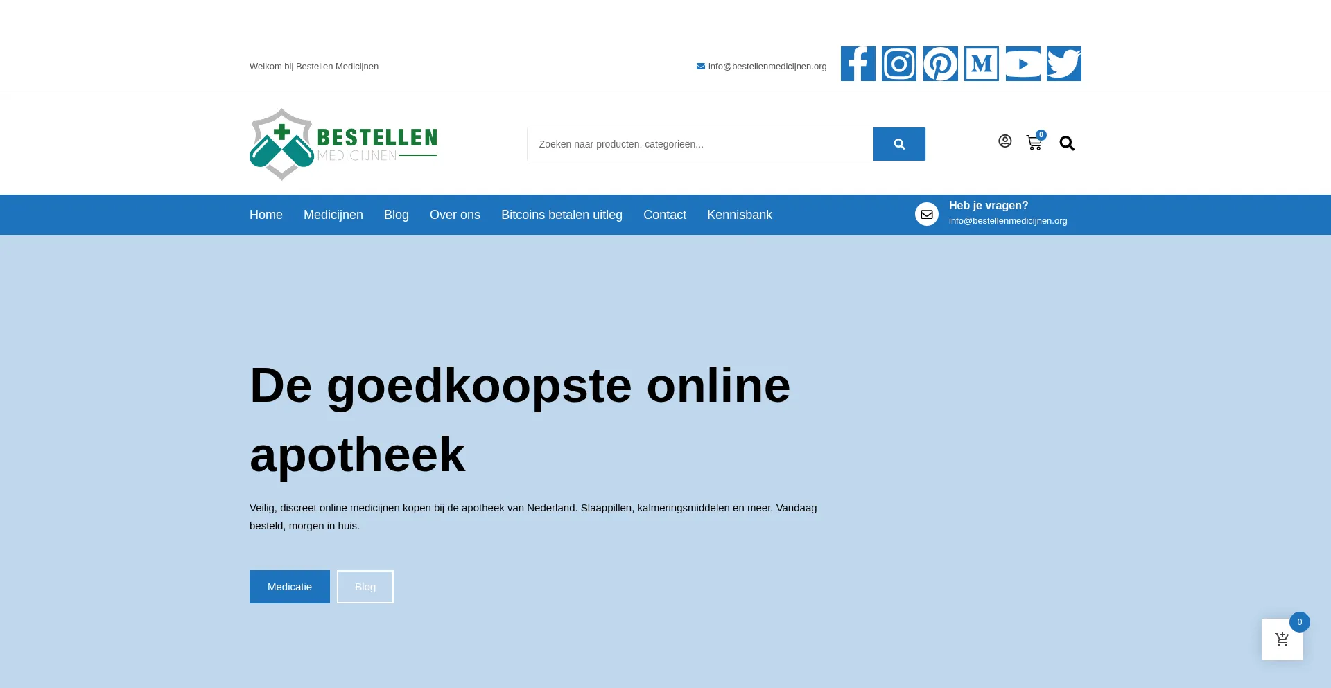 Website screenshot of Bestellenmedicijnen.org