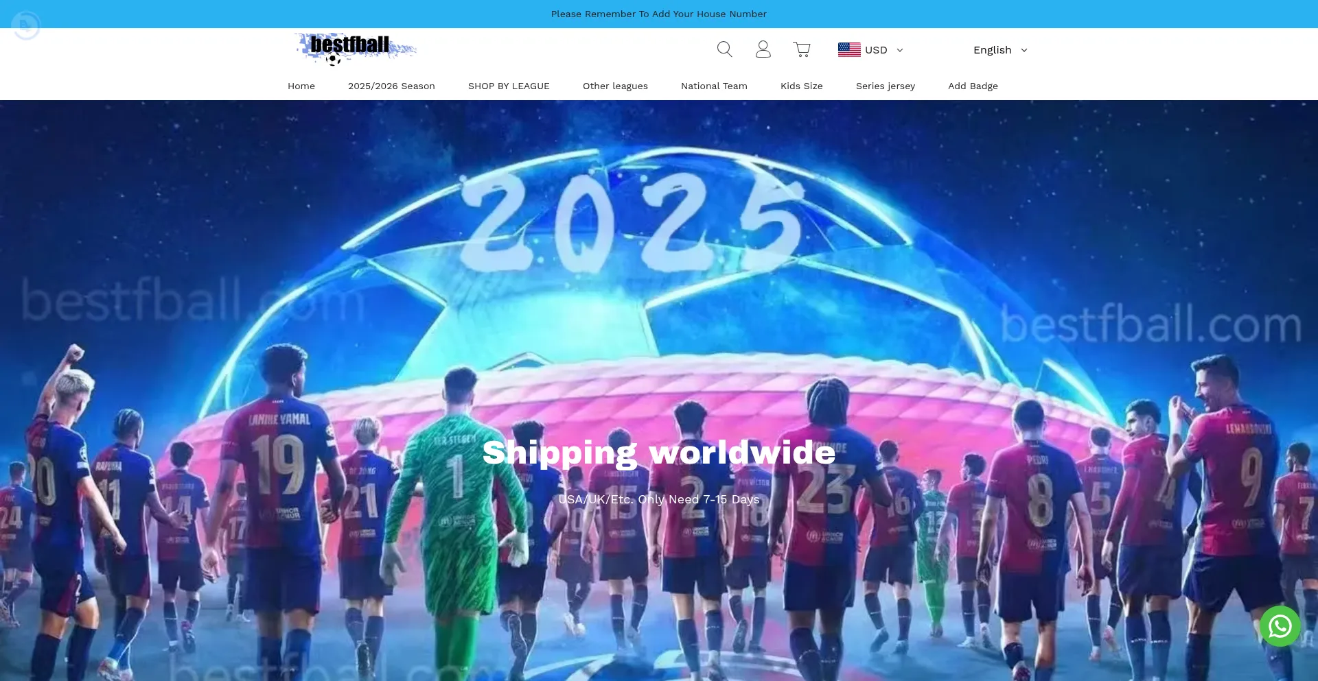 Website screenshot of Bestfball.com