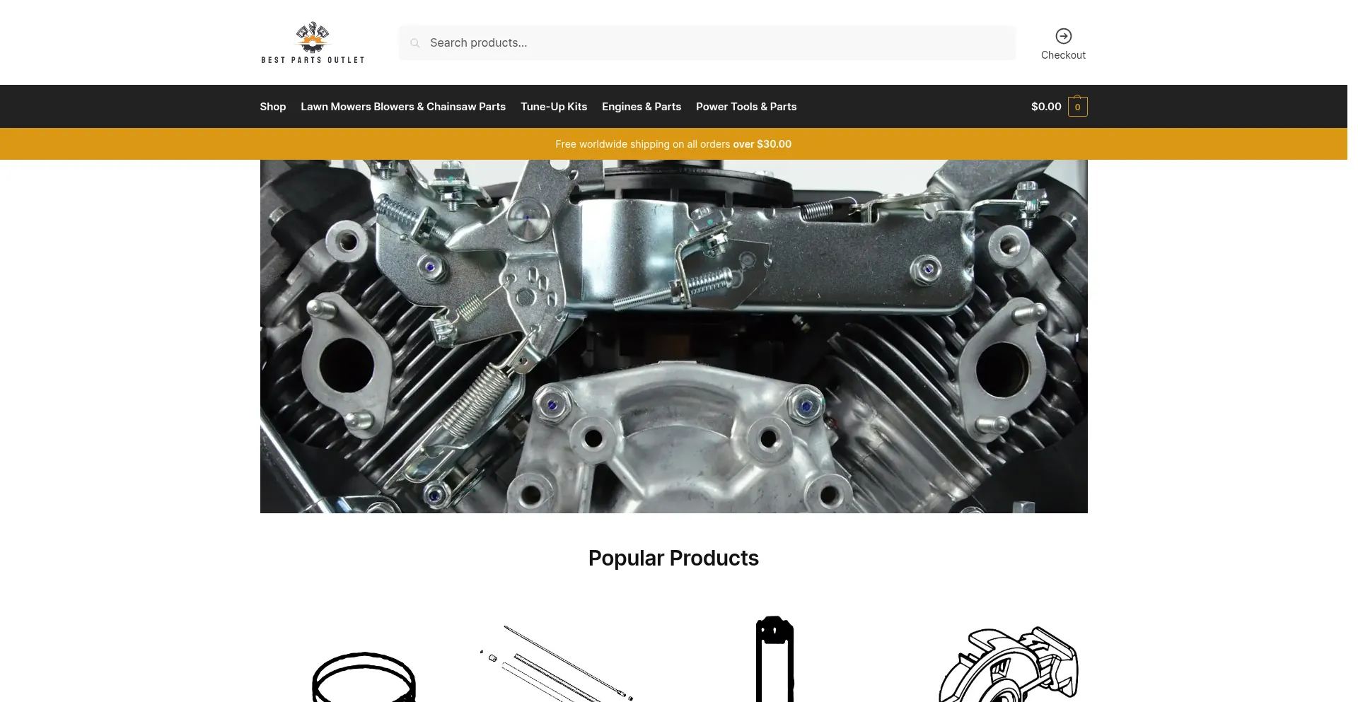 Website screenshot of Bestpartsoutlet.com
