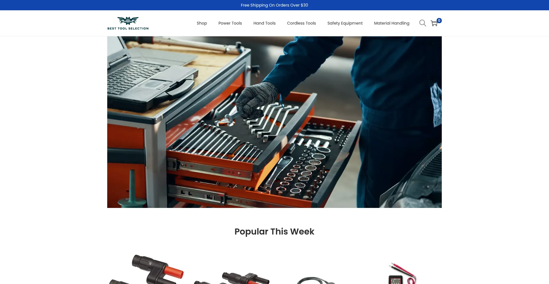 Website screenshot of Besttoolselection.com