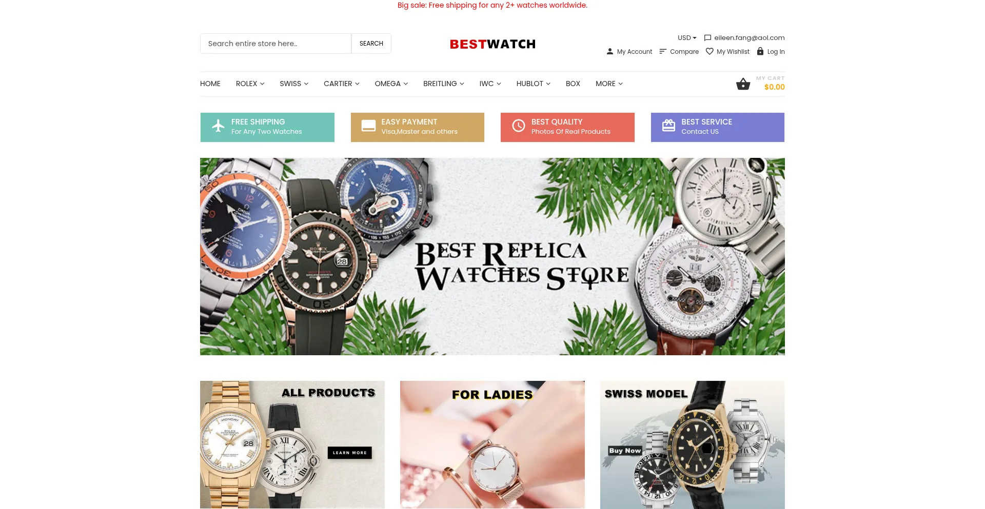Website screenshot of Bestwatches.co