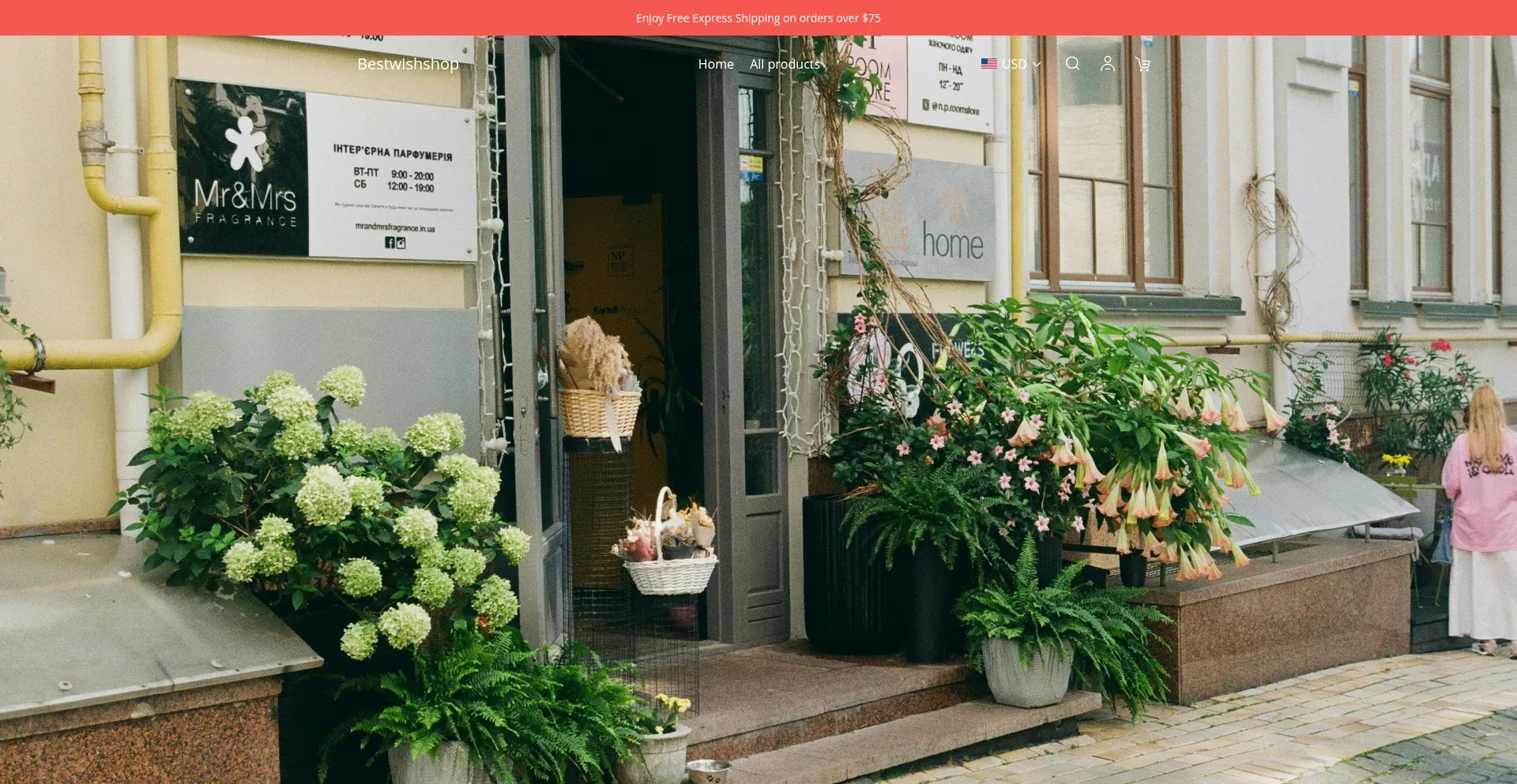 Website screenshot of Bestwishshop.com