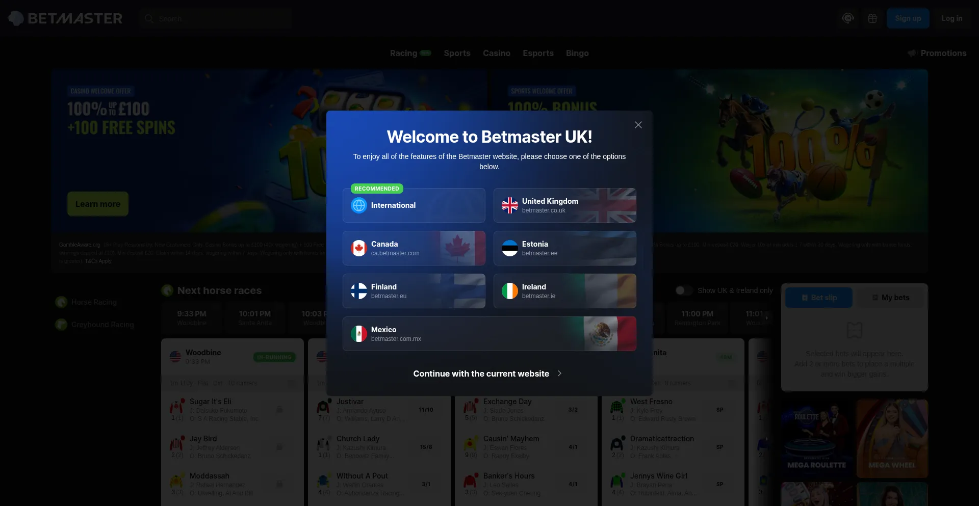 Betmaster.co.uk Screenshot