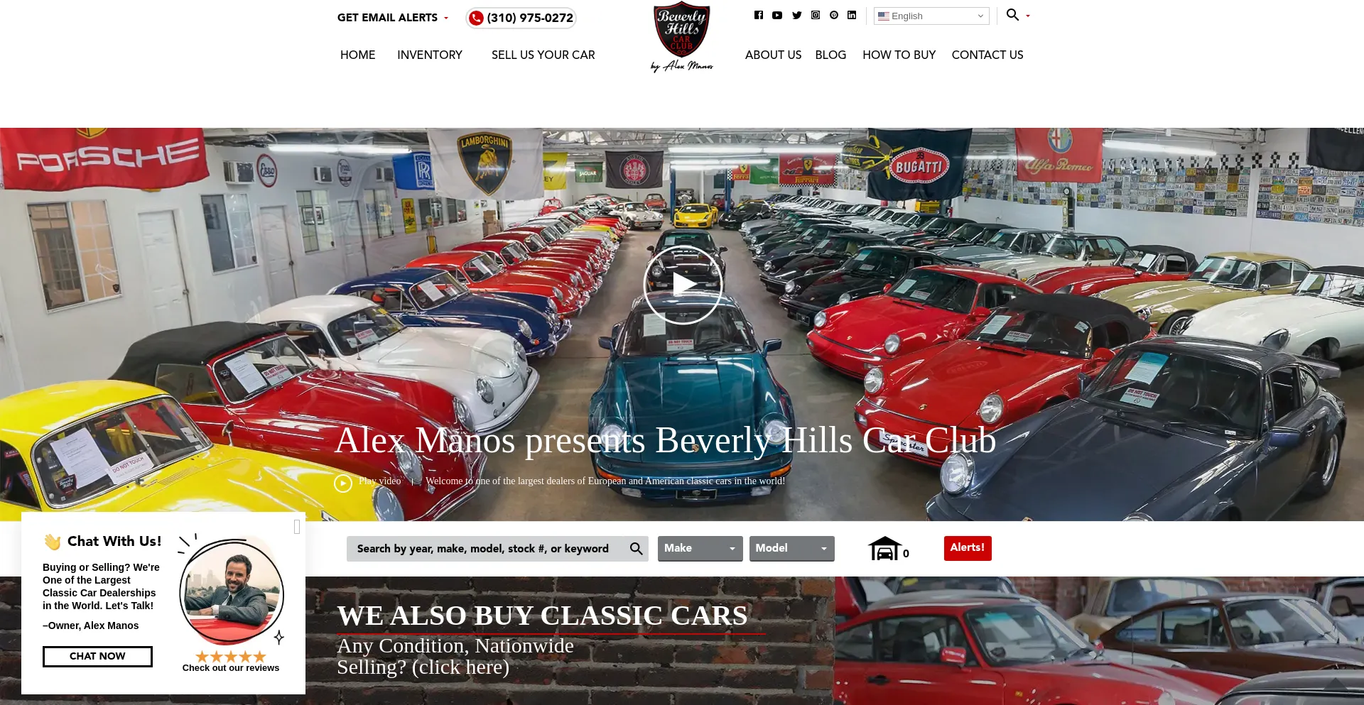Website screenshot of Beverlyhillscarclub.com