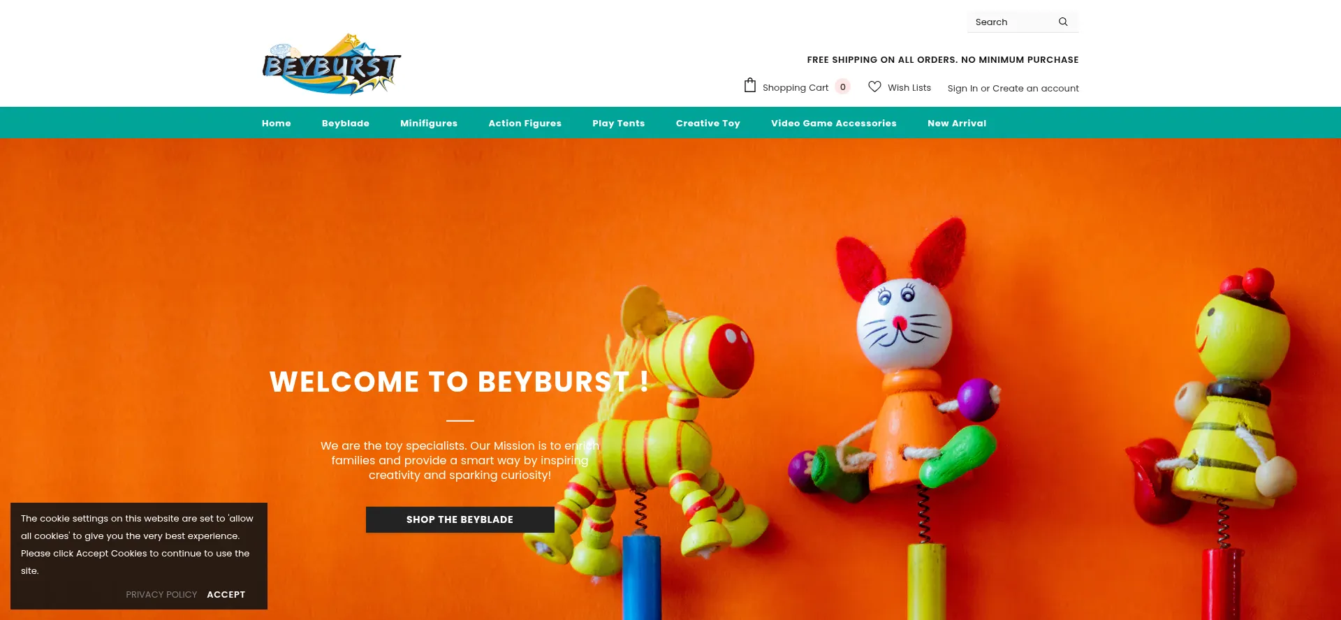 Website screenshot of Beyburst.com