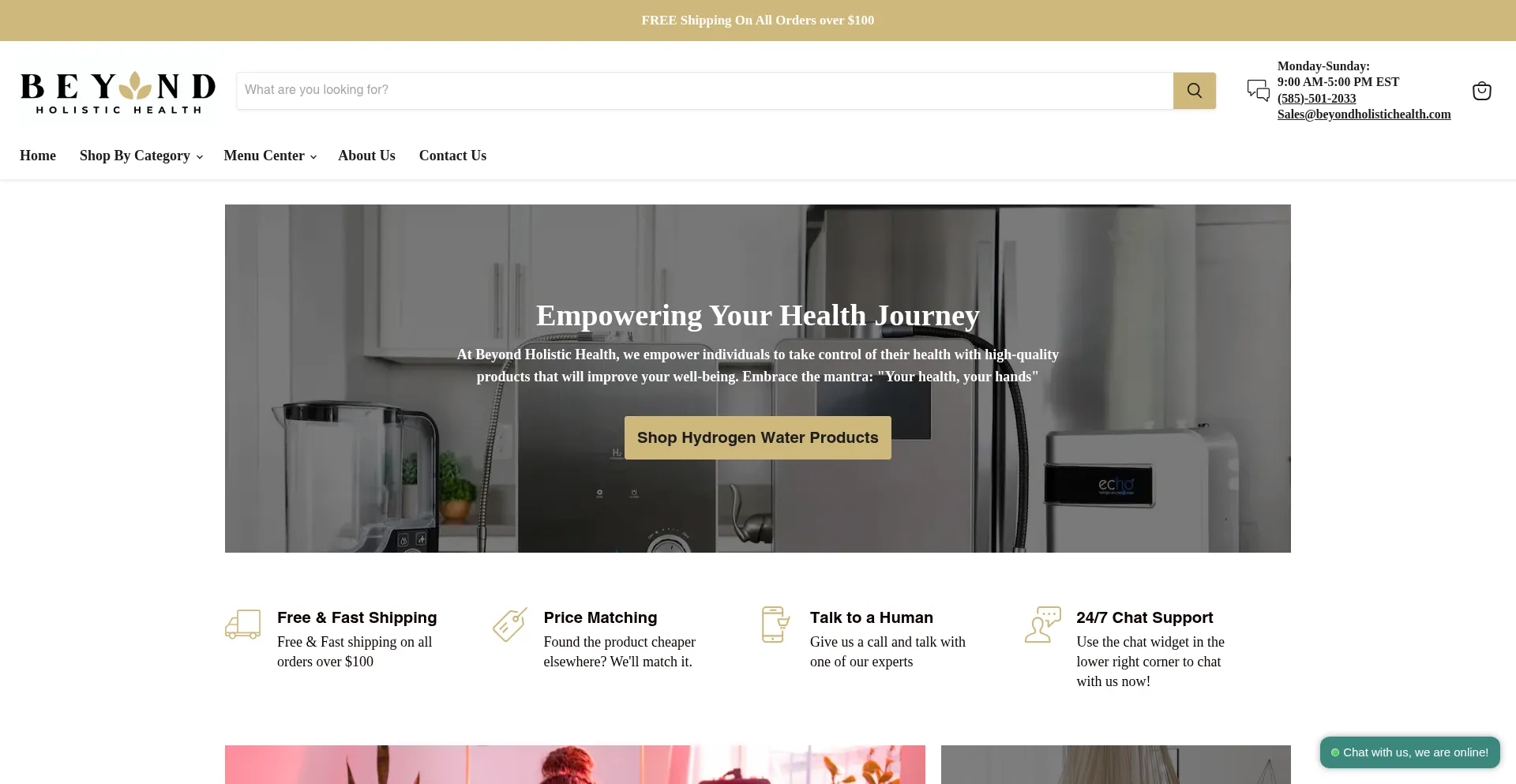 Website screenshot of Beyondholistichealth.com