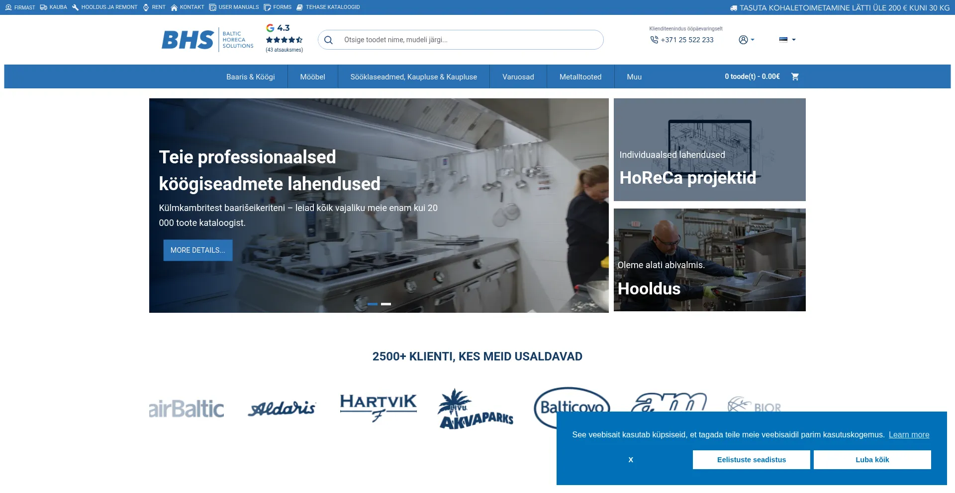 Website screenshot of Bhs.ee