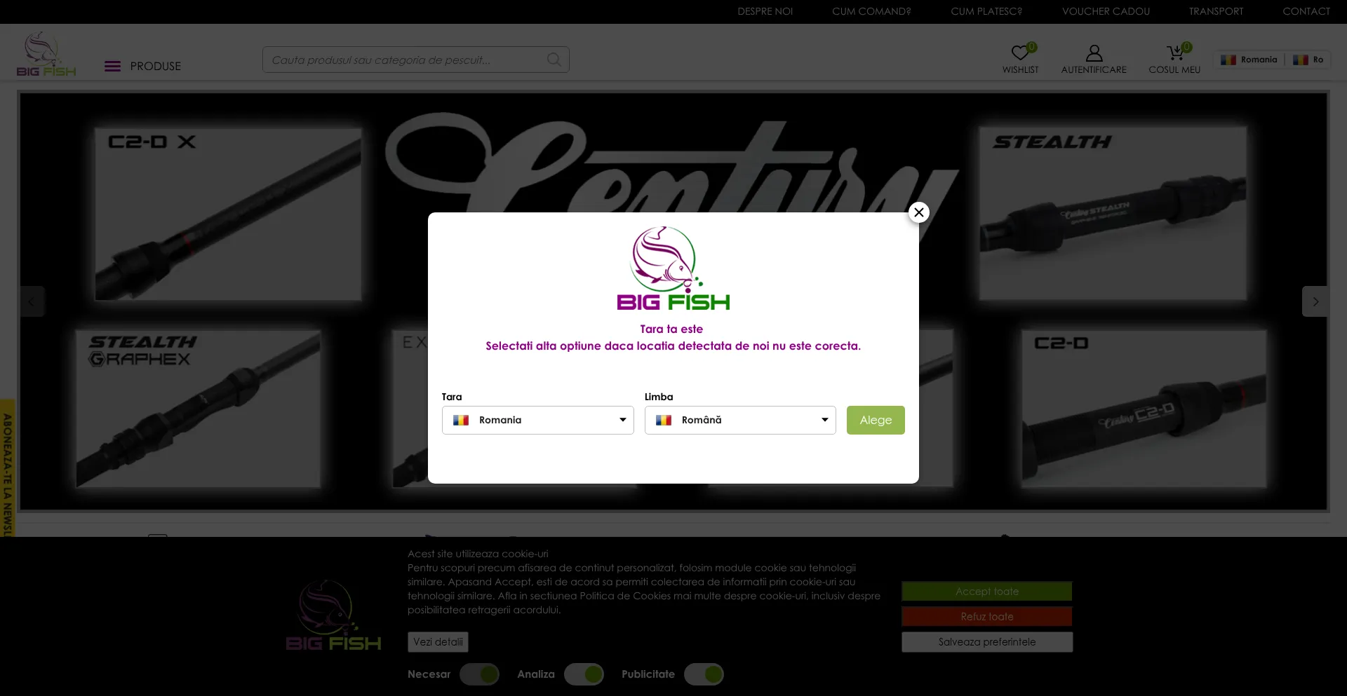 Website screenshot of Bigfish.ro