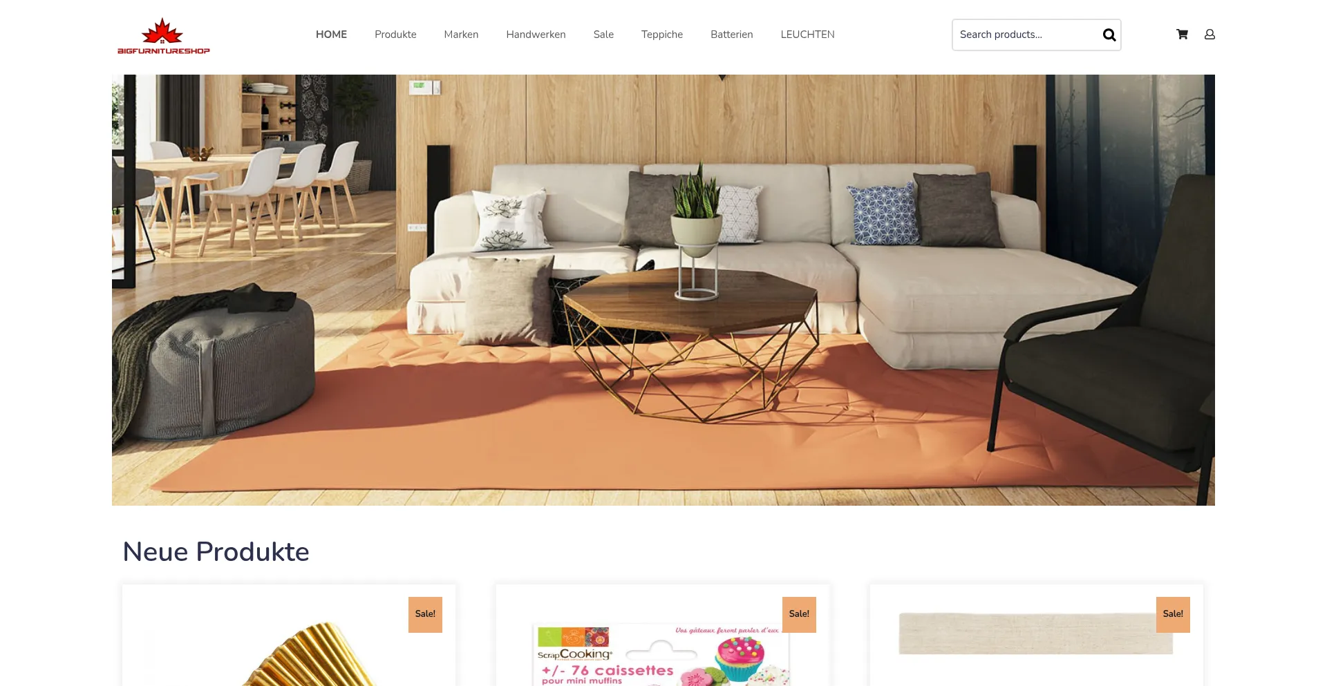 Website screenshot of Bigfurnitureshop.com