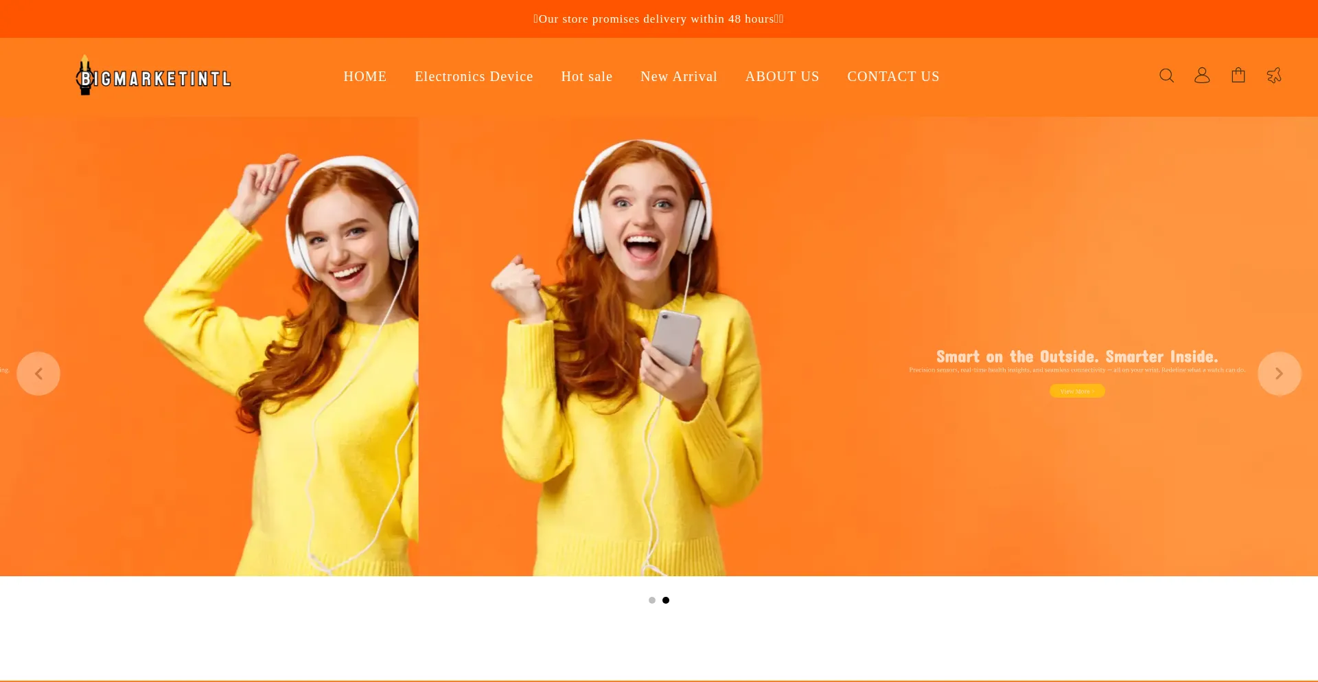 Website screenshot of Bigmarketintl.com