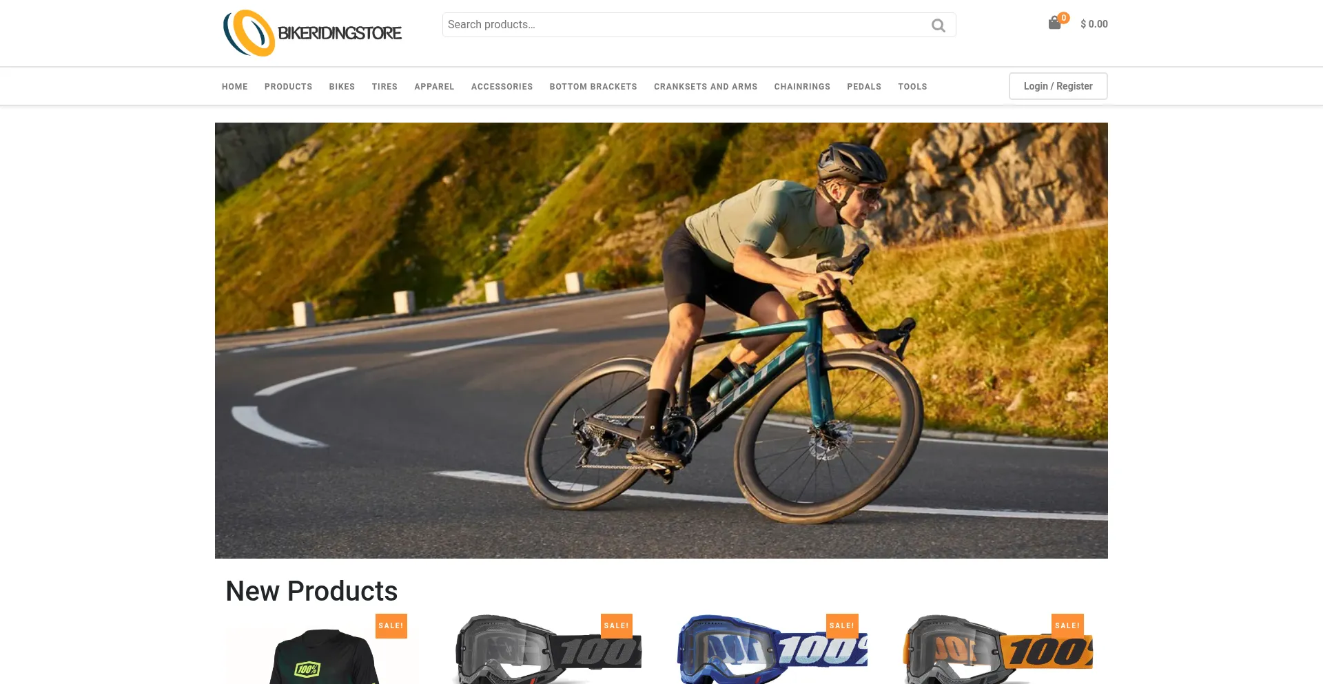Website screenshot of Bikeridingstore.com