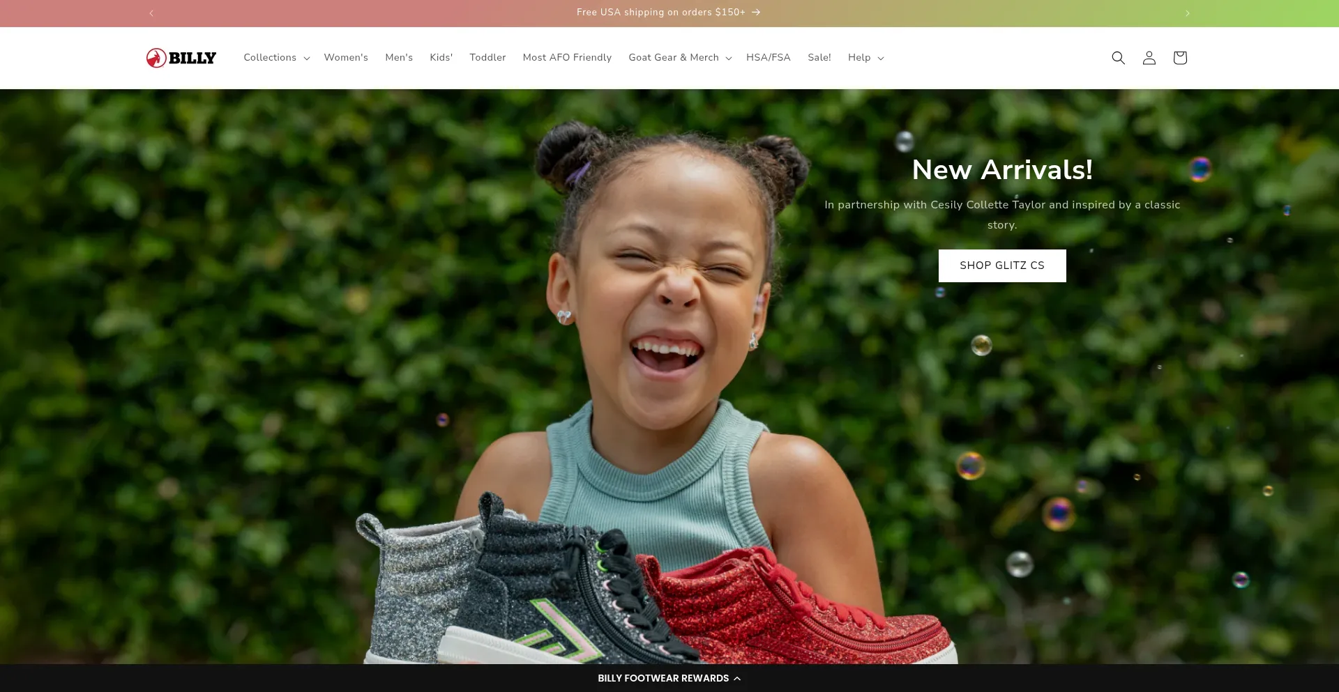 Billyfootwear.com Screenshot