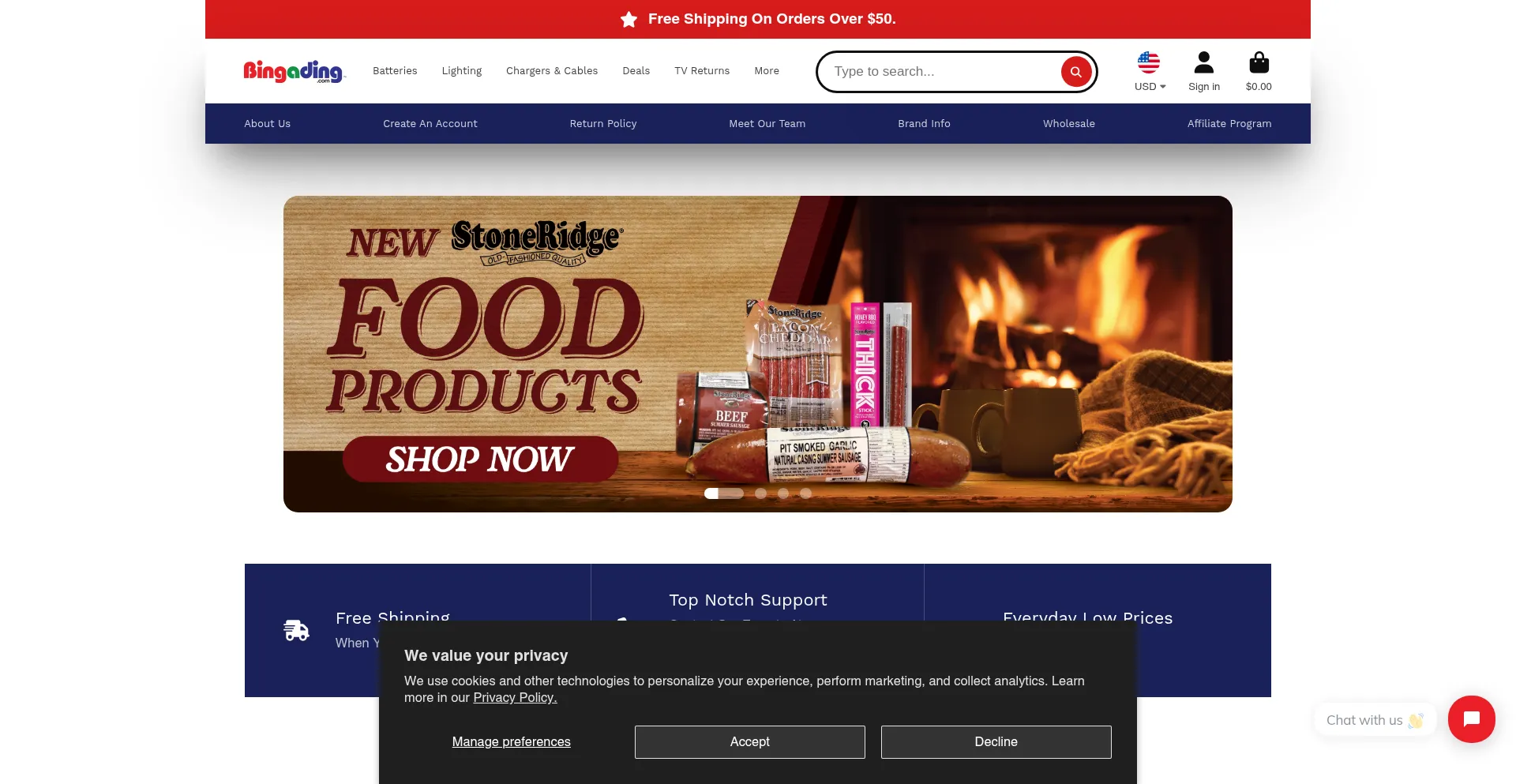 Website screenshot of Bingading.com