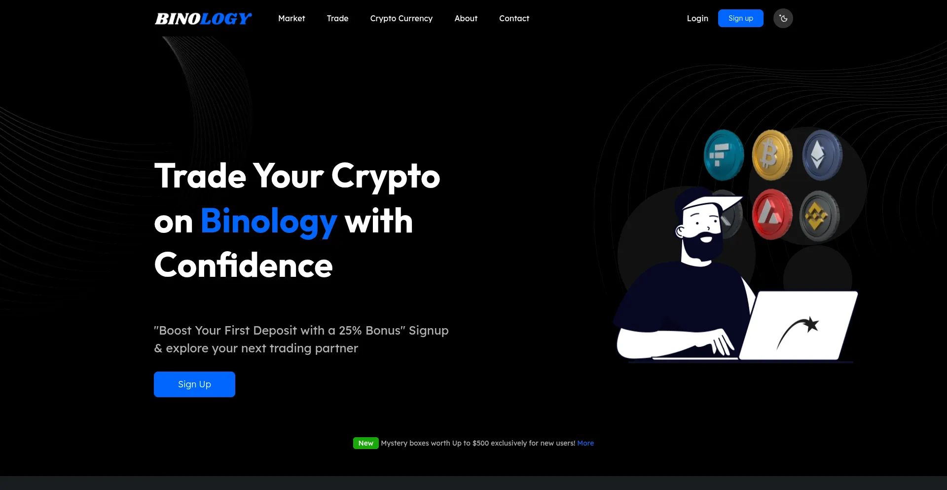 Website screenshot of Binology.net