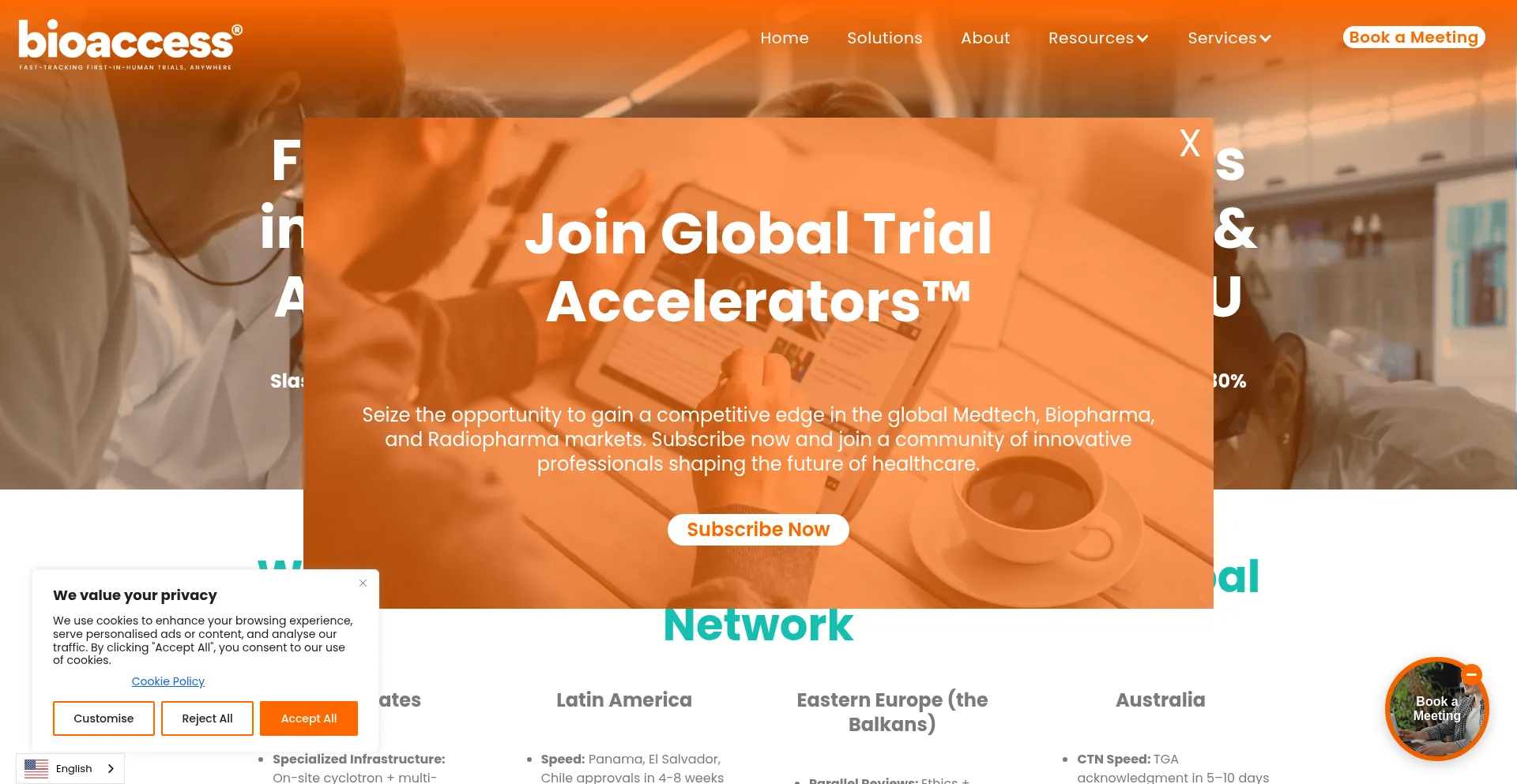 Website screenshot of Bioaccessla.com