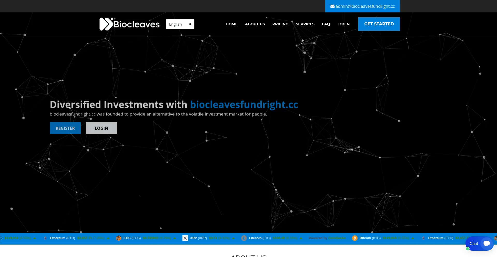 Website screenshot of Biocleavesfundright.cc