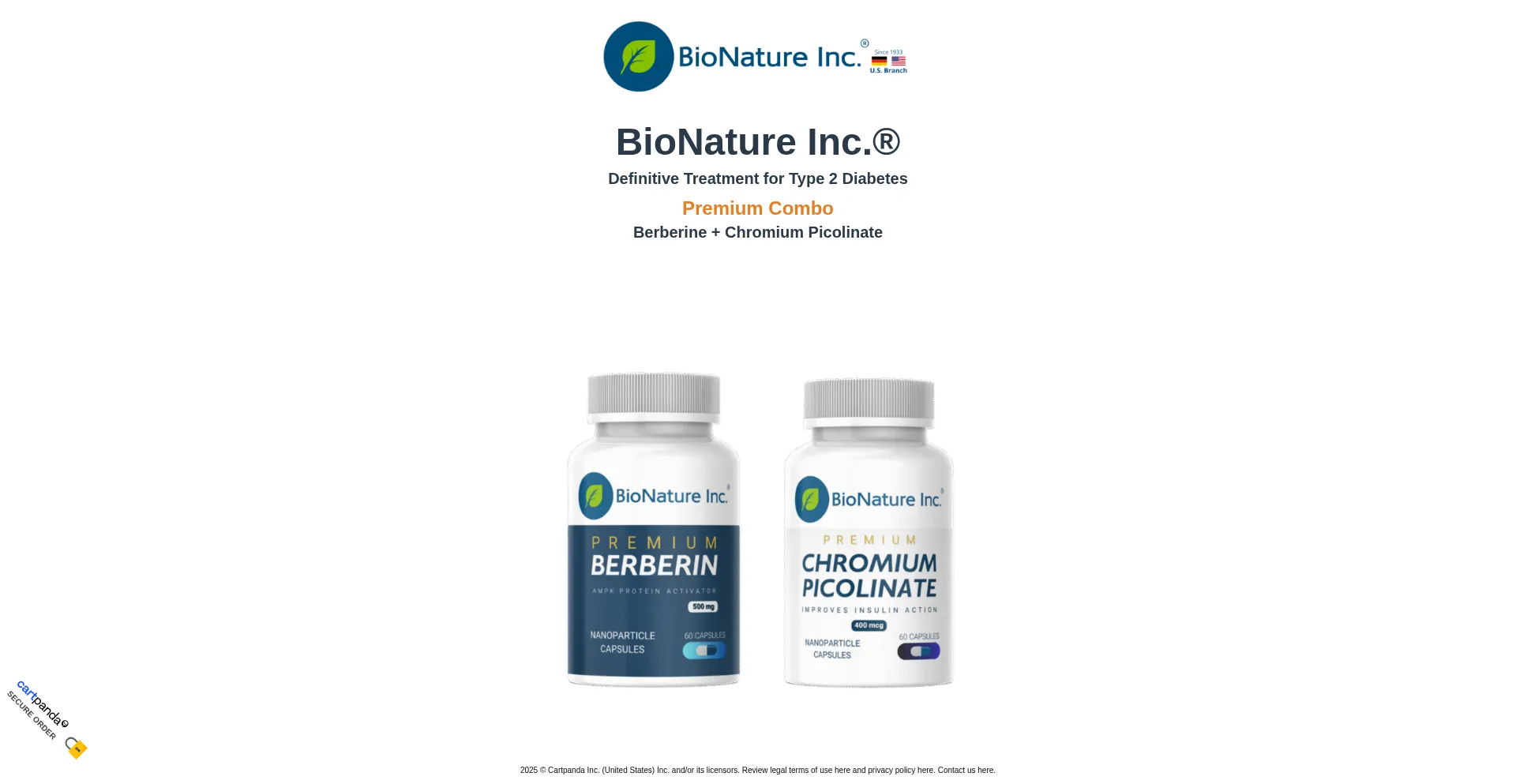 Website screenshot of Bionaturecompany.com