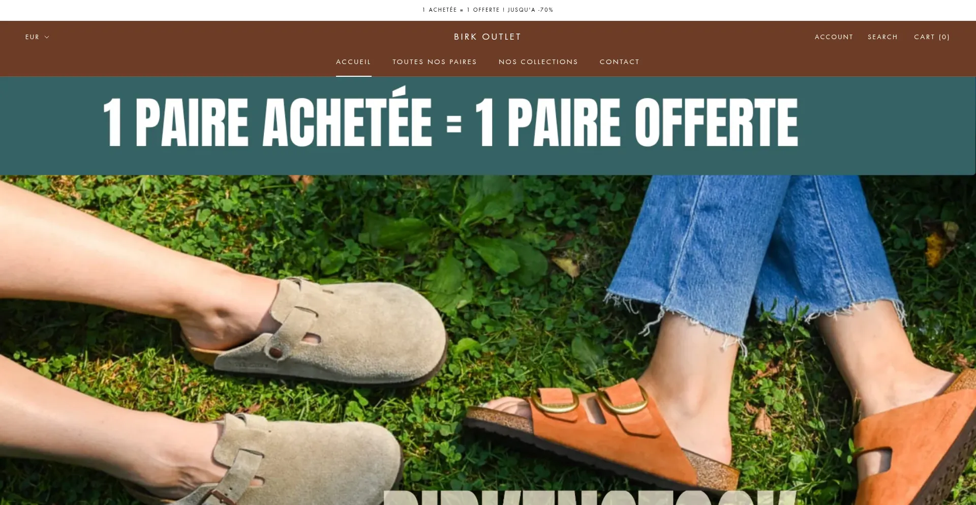 Website screenshot of Birk-outlets.com